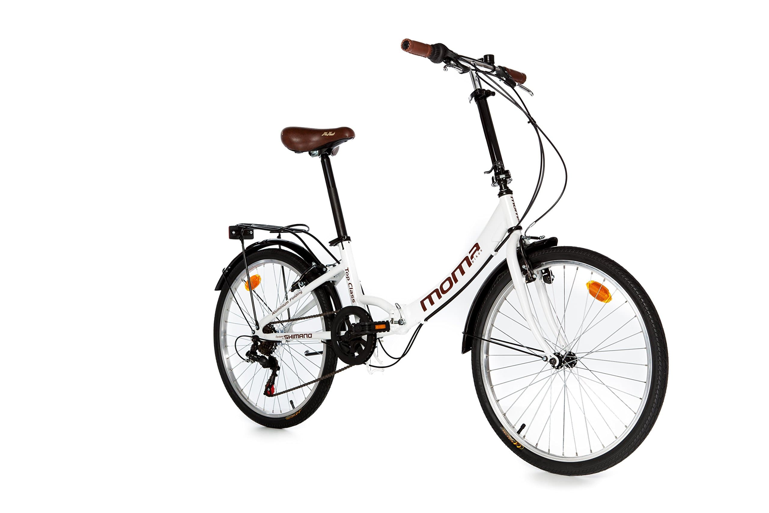 Moma Bikes, TOP CLASS 24", Folding City Bike, White, Aluminum, 6 Speeds, Comfort Saddle