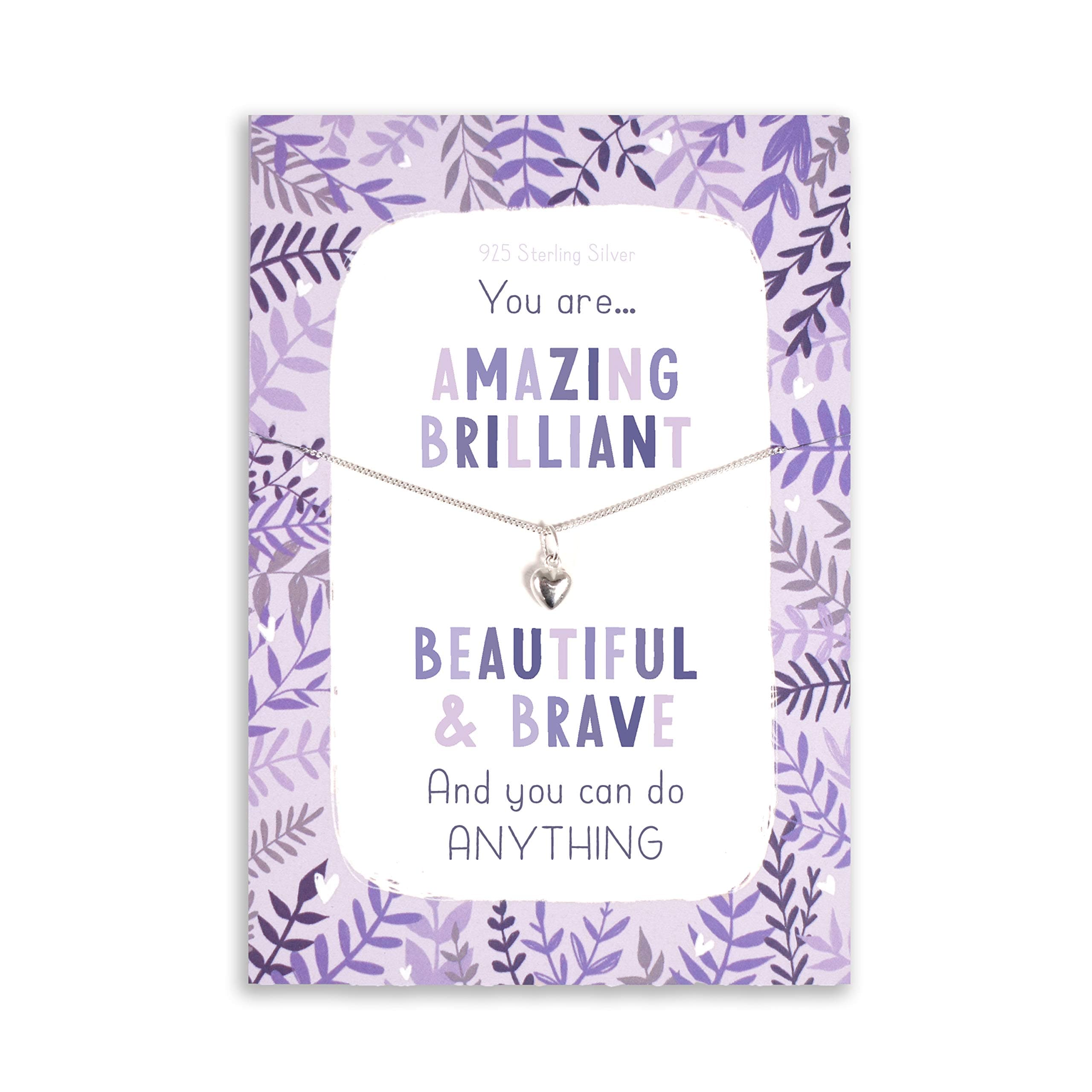 Manta MakesSterling silver heart necklace for friend | you are Amazing inspirational gift | sentimental self care get well gift for cheer up women | present birthday or christmas uk | her girls woman