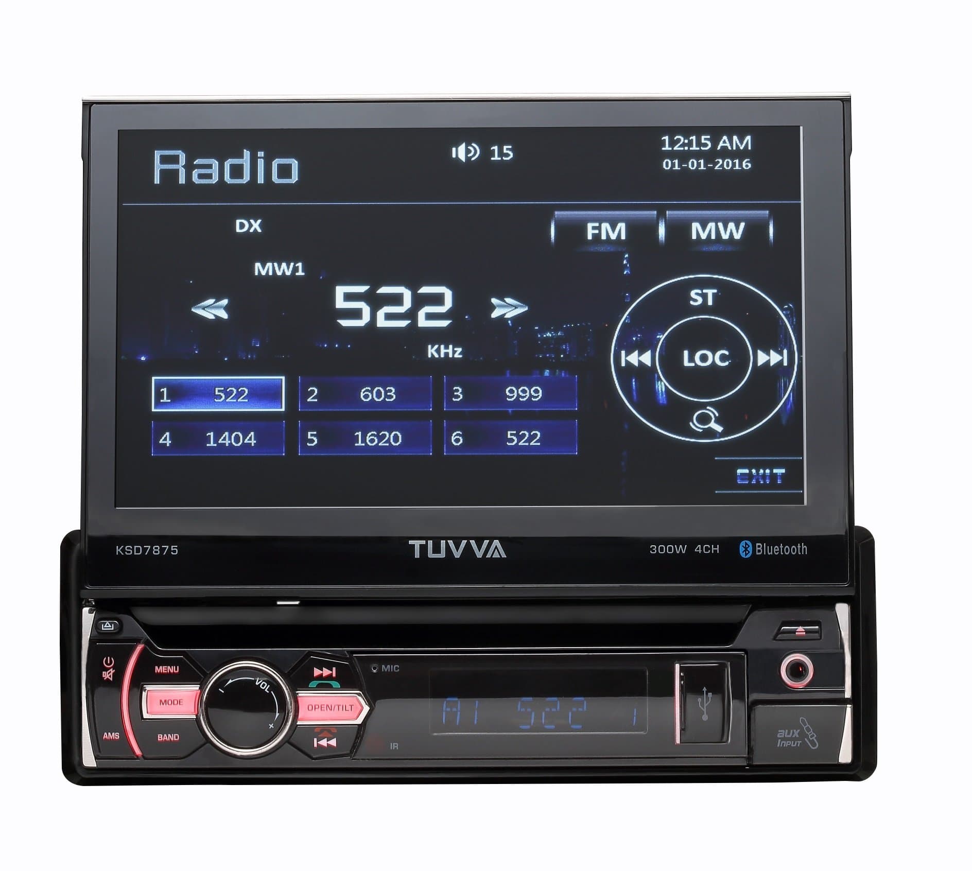 KSD7875 In-Dash Car Multimedia Receiver, Bluetooth/USB/SD/CD/DVD/AUX/Rear Camera/Remote Control/ **No RDS