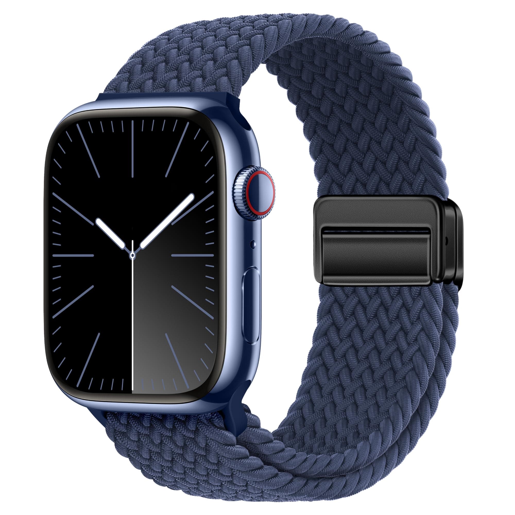 Compatible with Apple Watch Strap 49mm 46mm 45mm 44mm 42mm 41mm 40mm, Elasticated Magnetic Nylon Strap Band for IWatch Series 10/9/8/7/6/5/4/SE 2/Ultra 3/2 Men Women