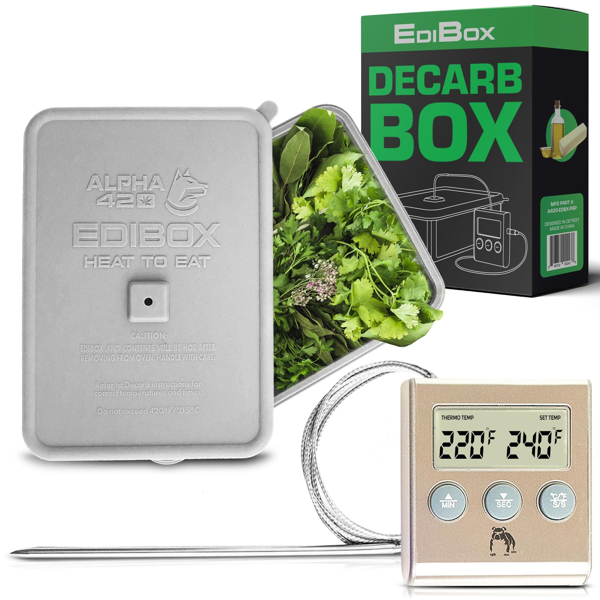 Alpha420 Decarboxylator Box, Decarb Box, Decarb Machine, Decarboxylation Machine, Use with Butter Maker, Oil Infuser Machines, Decarbox, Silicone Oven Baking Accessories - Edibox