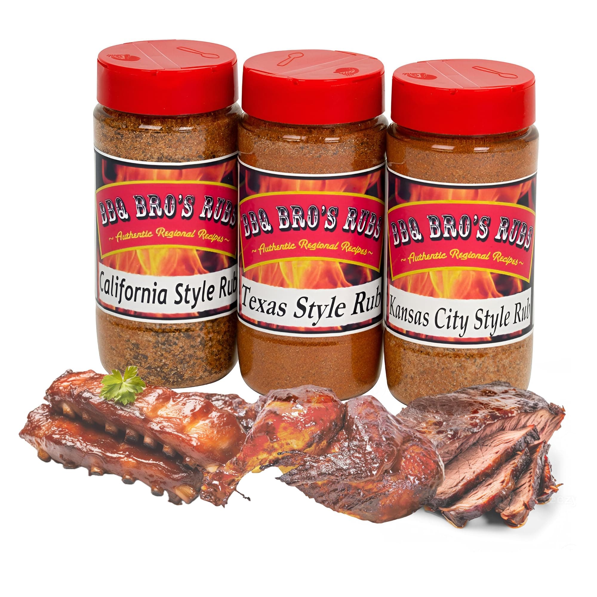 BBQ BROS RUBS (Western Style) - Barbecue Seasonings - BBQ Spices - Dry Rub- Handcrafted BBQ Rubs for Grilling, Cooking & Smoking - Use as a Meat Rub, Dry Marinade, Rib Rub & Meat Seasoning - Great on; Steak, Burgers, Meat, Chicken, Pork, Beef, Brisket & Seafood - California Style - Texas Style - Kansas City Style