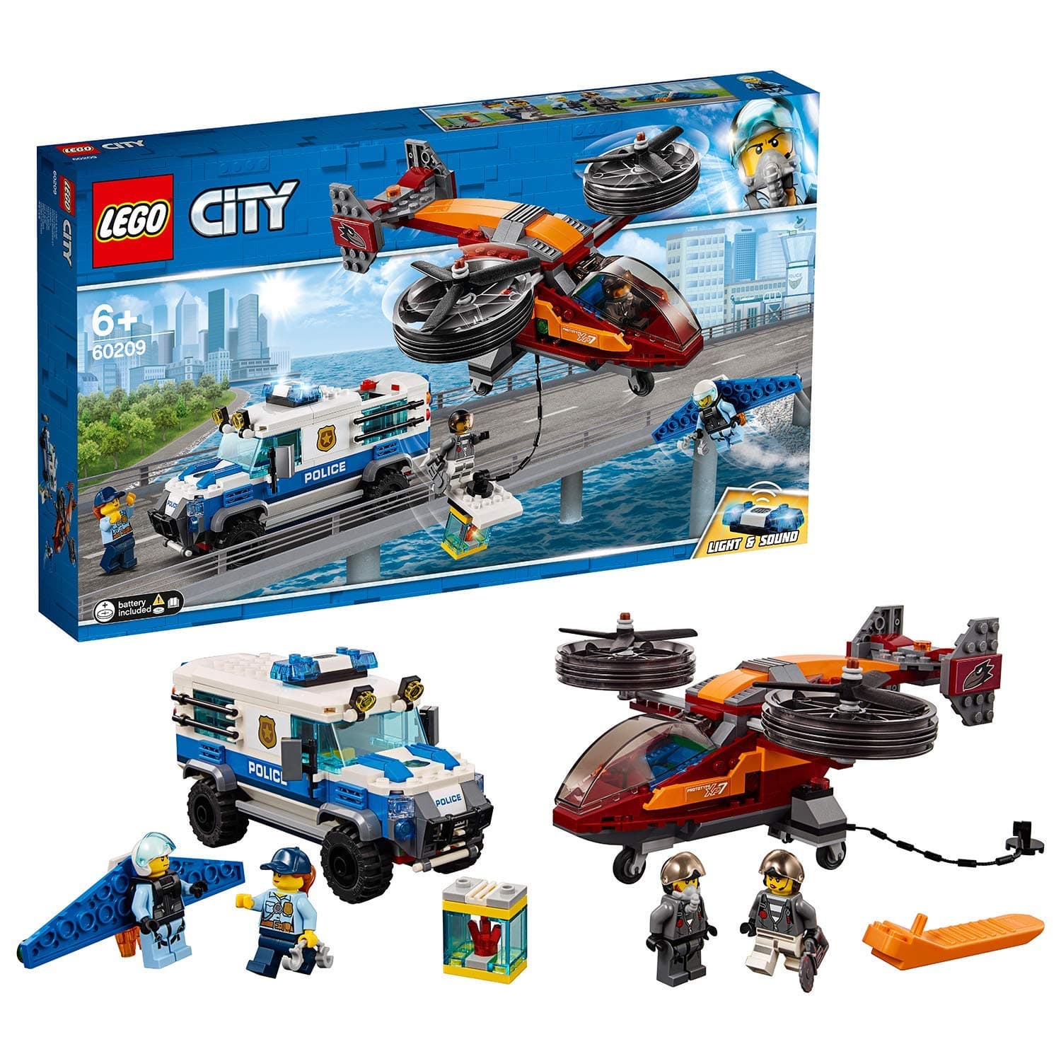 LEGO CITY Sky Police Diamond Heist Building Blocks for Kids (400 Pcs) 60209