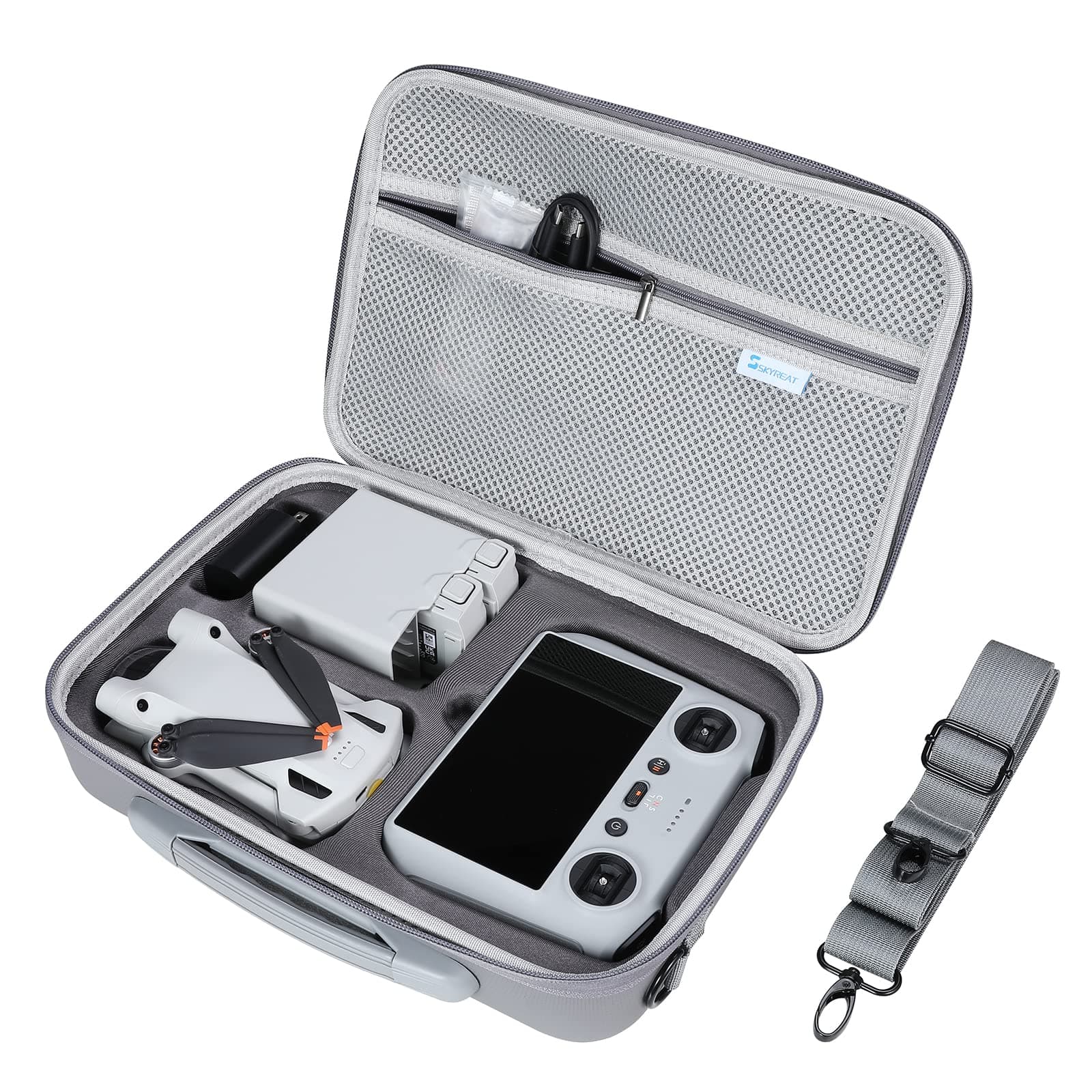Mini 3/Mini 3 Pro RC Case,Portable PU Leather Storage Shoulder Bag Carrying Case for DJI MINI 3/Mini 3 Pro Drone with DJI RC Controller and Other Accessories