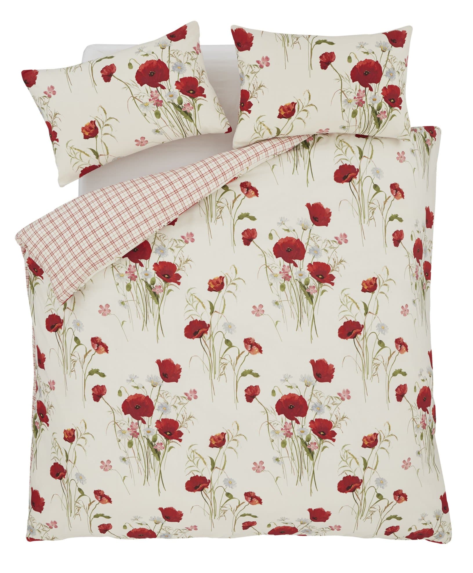 Catherine Lansfield Wild Poppies Easy Care, UK King Duvet Set Multi