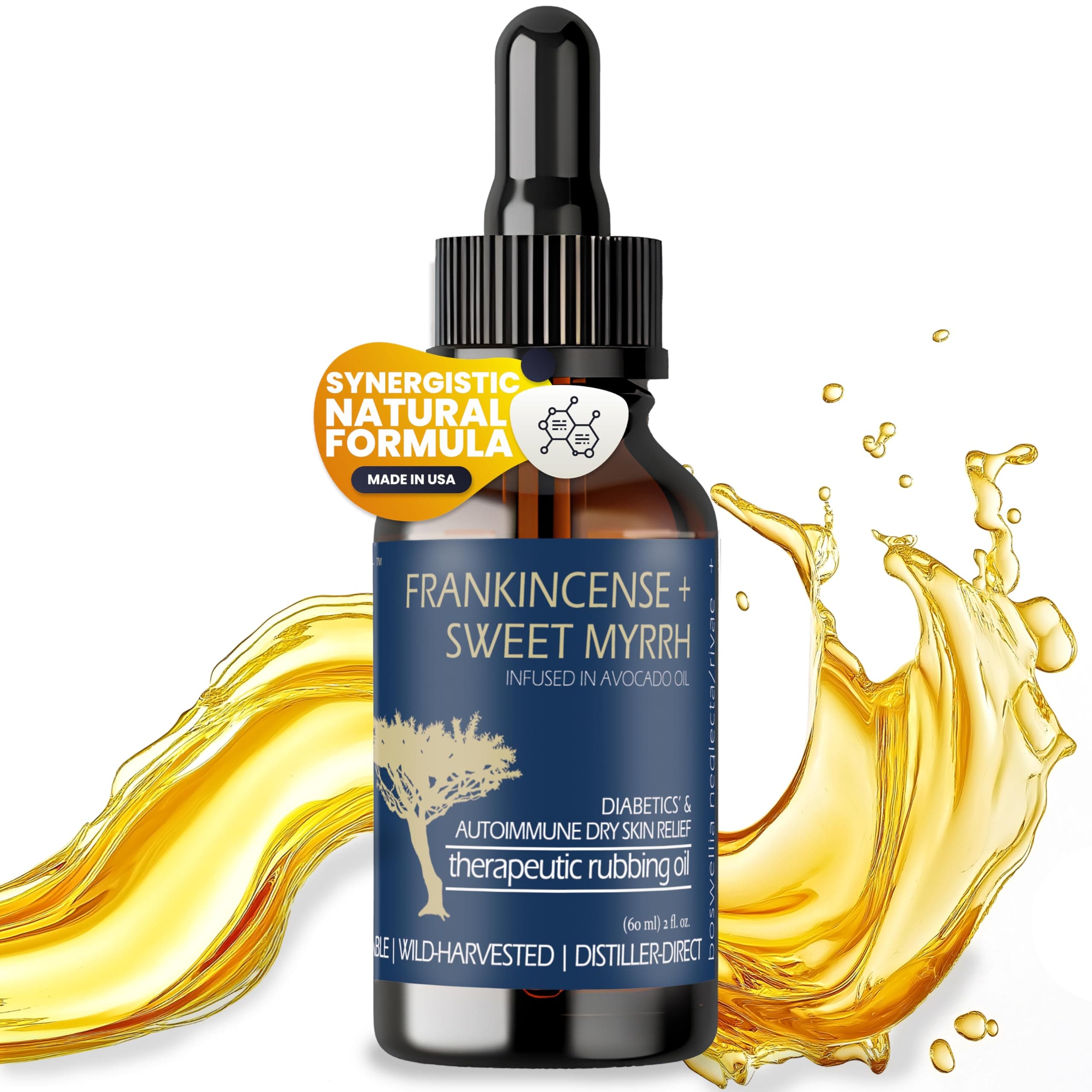 - BALM OF GILEAD Neuropathy Frankincense & Sweet Myrrh Therapeutic Rubbing Oil - Instant Diabetic's & Autoimmune Dry Skin Relief & Repair, 2 fl oz