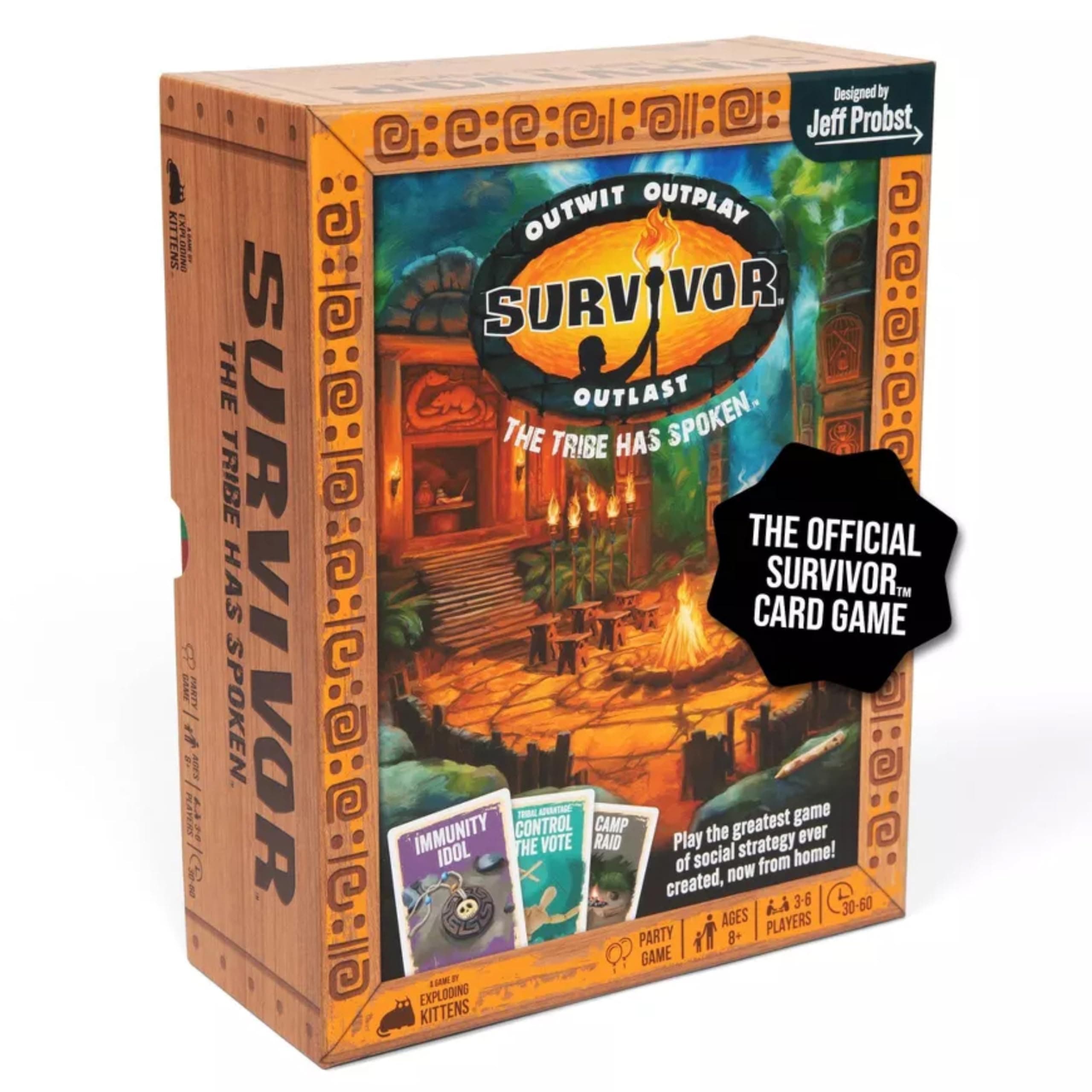 Exploding Kitten Survivor: The Tribe Has Spoken Play for 3-6 Players - Ages 8+ - 30 Minute Playing Time - Official Card Game for Survivor Fans - Family Game Night, Card Game
