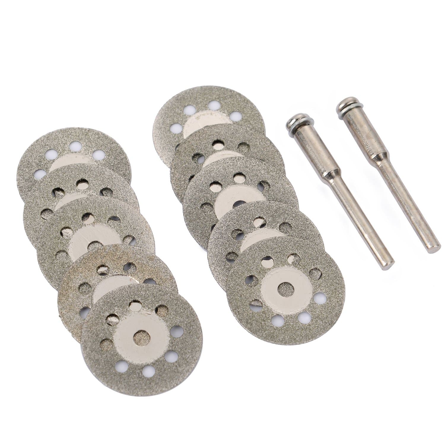 12 Pieces 22 mm Mini Diamond Cutting Discs Gemstones Glass Cutting Disks and Arbor Shafts