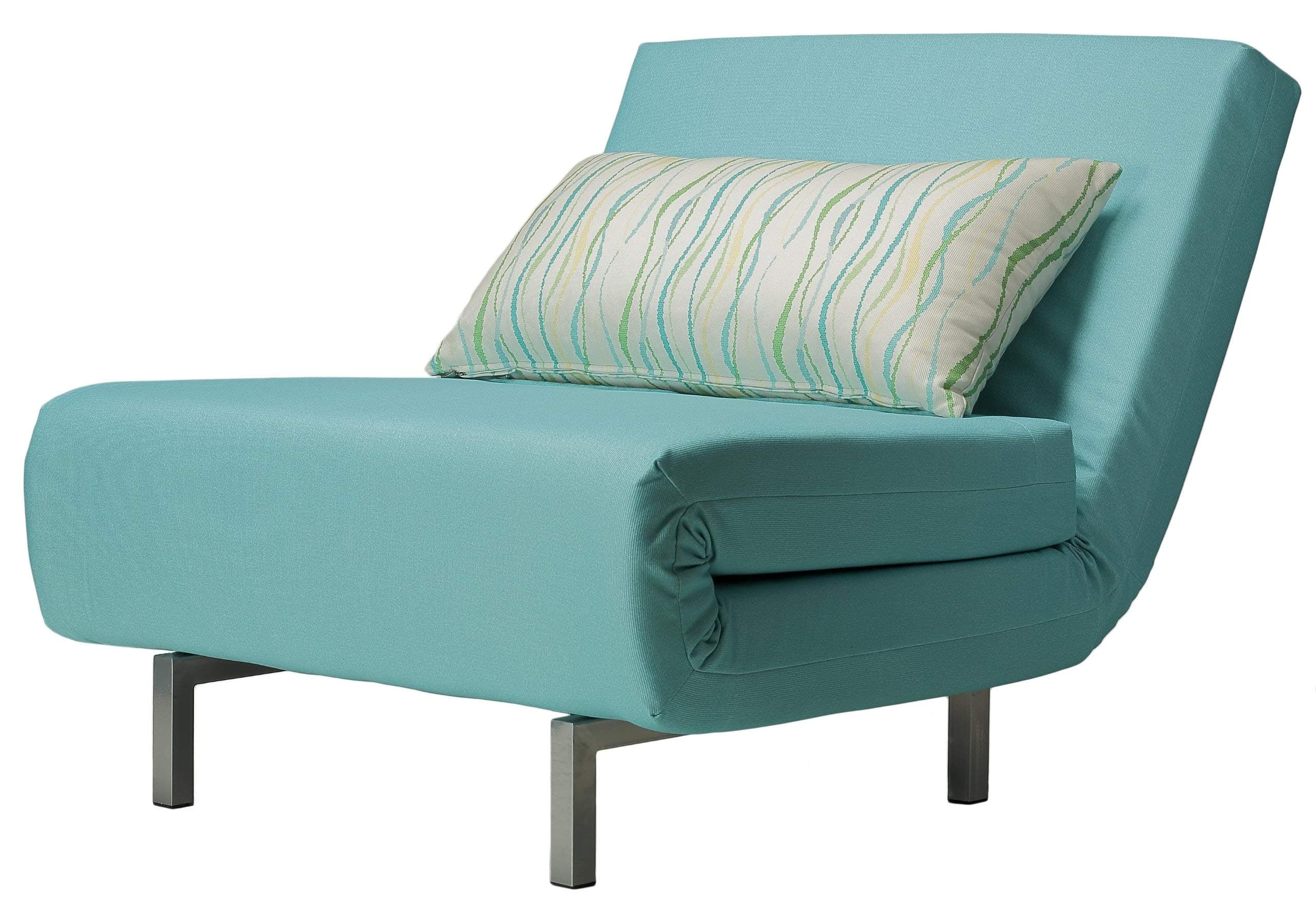 Cortesi Home Savion Convertible Accent Chair futon, Aqua Blue