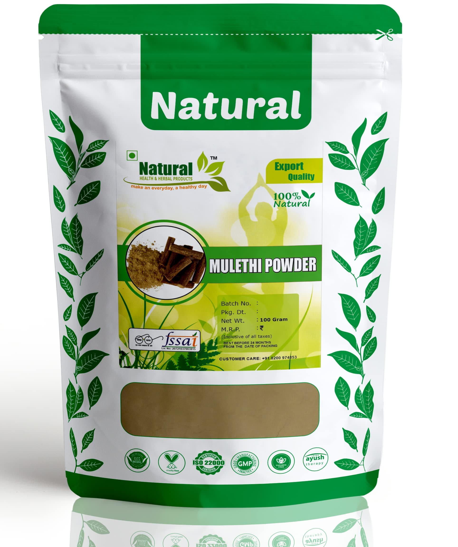 Natural Health and Herbal Products Omorose Licorice Mulethi Powder - 100 Gm