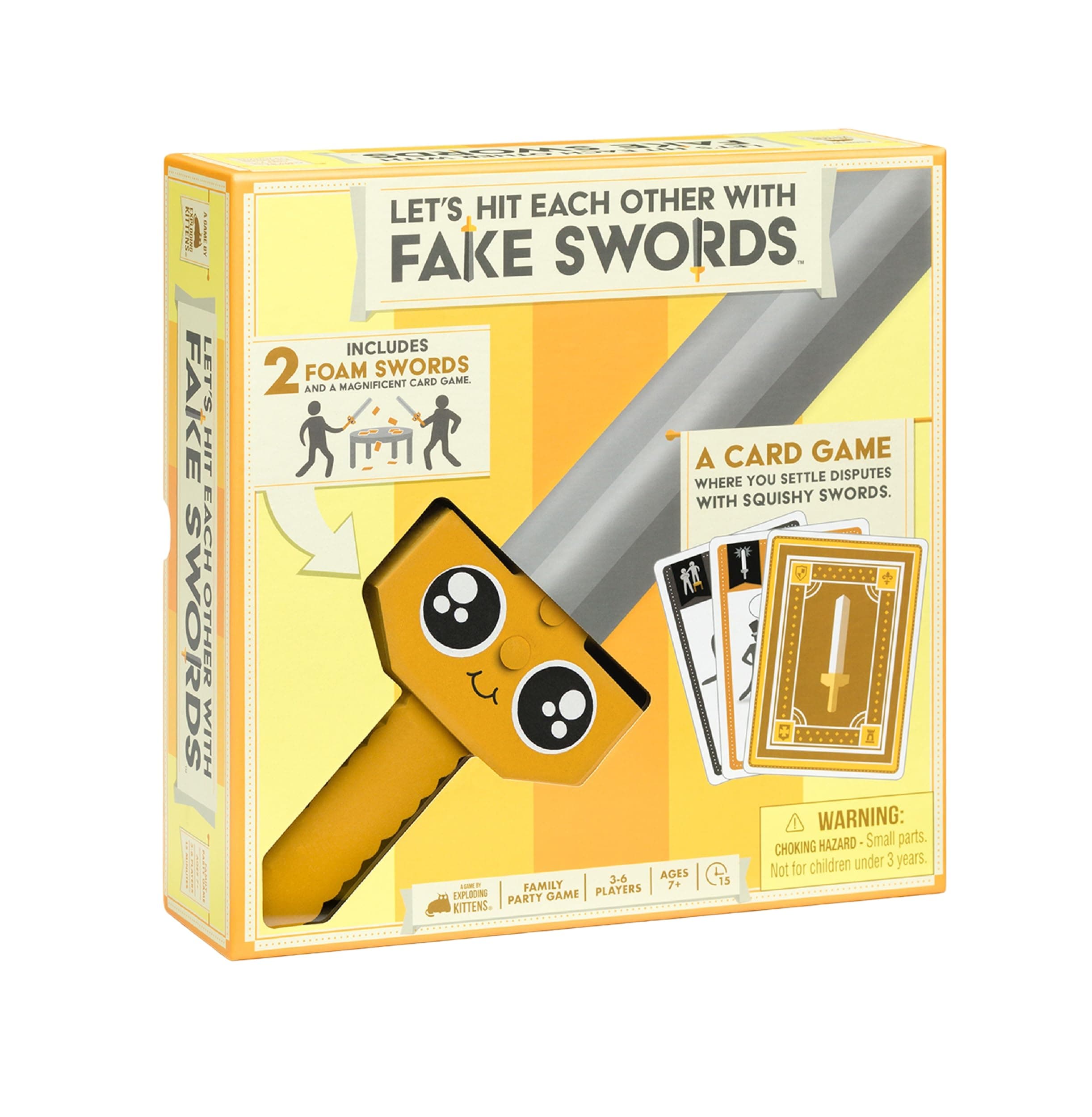Let's Hit Each Other with Fake Swords 3-6 Players - Ages 7+ - 15 Minutes to Play - A Sword Fighting Card Game - Party Game, Family Game Night, Kid and Adult Card Game