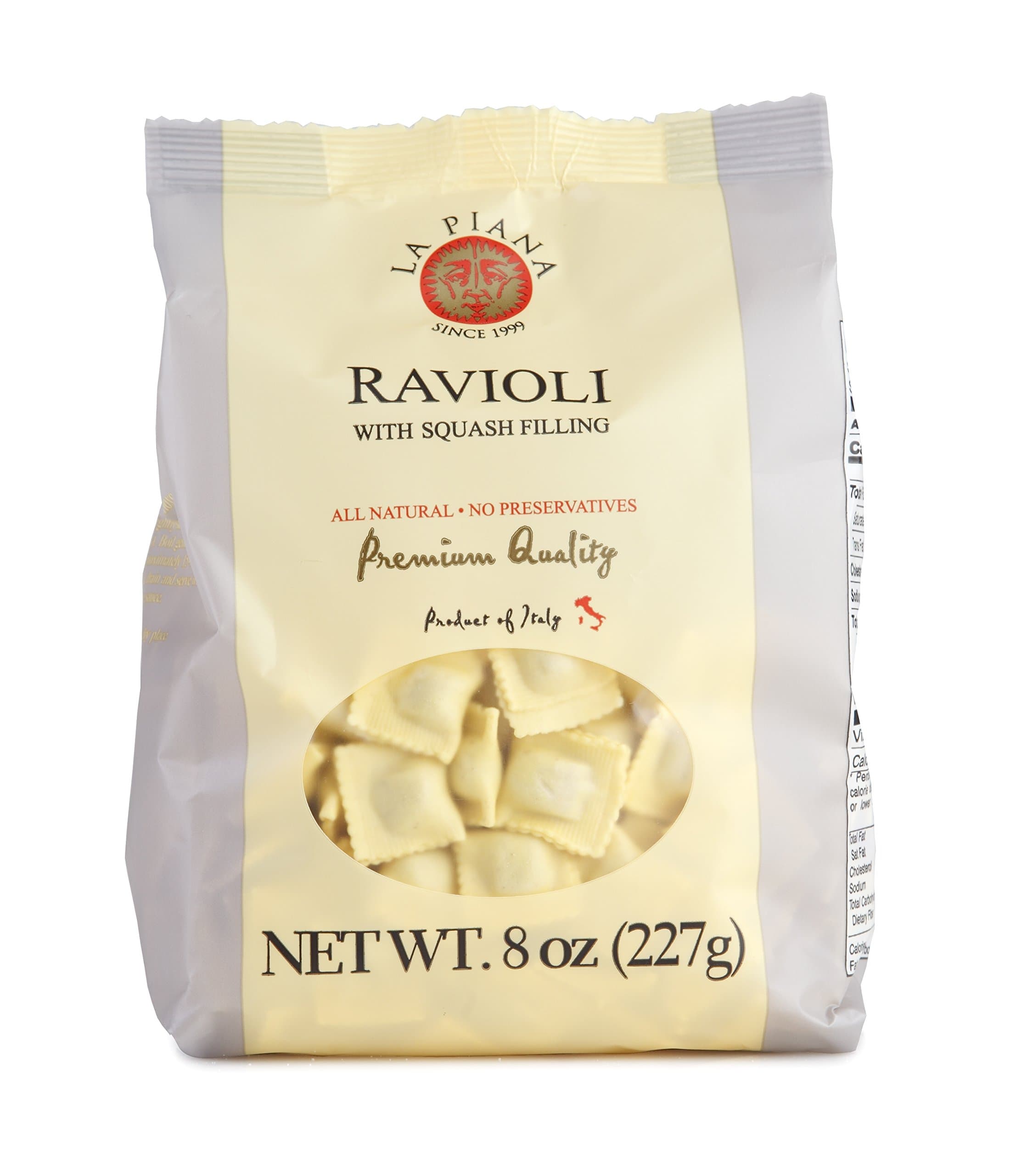 La Piana Ravioli with Squash Filling, Half Pound, 8 Ounce