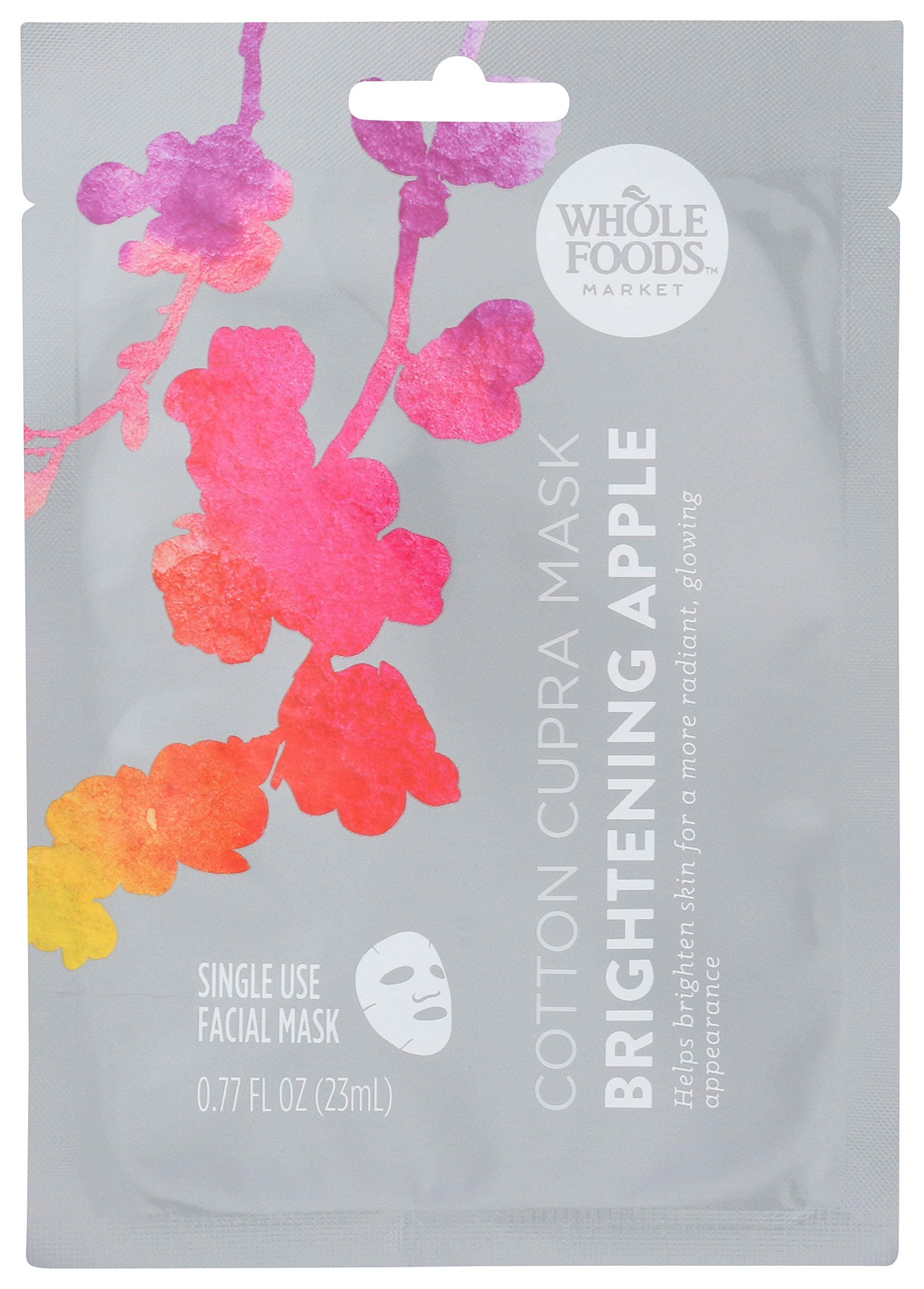 Whole Foods Market Cotton Cupra Facial Mask Brightening Apple, 0.77 Ounce