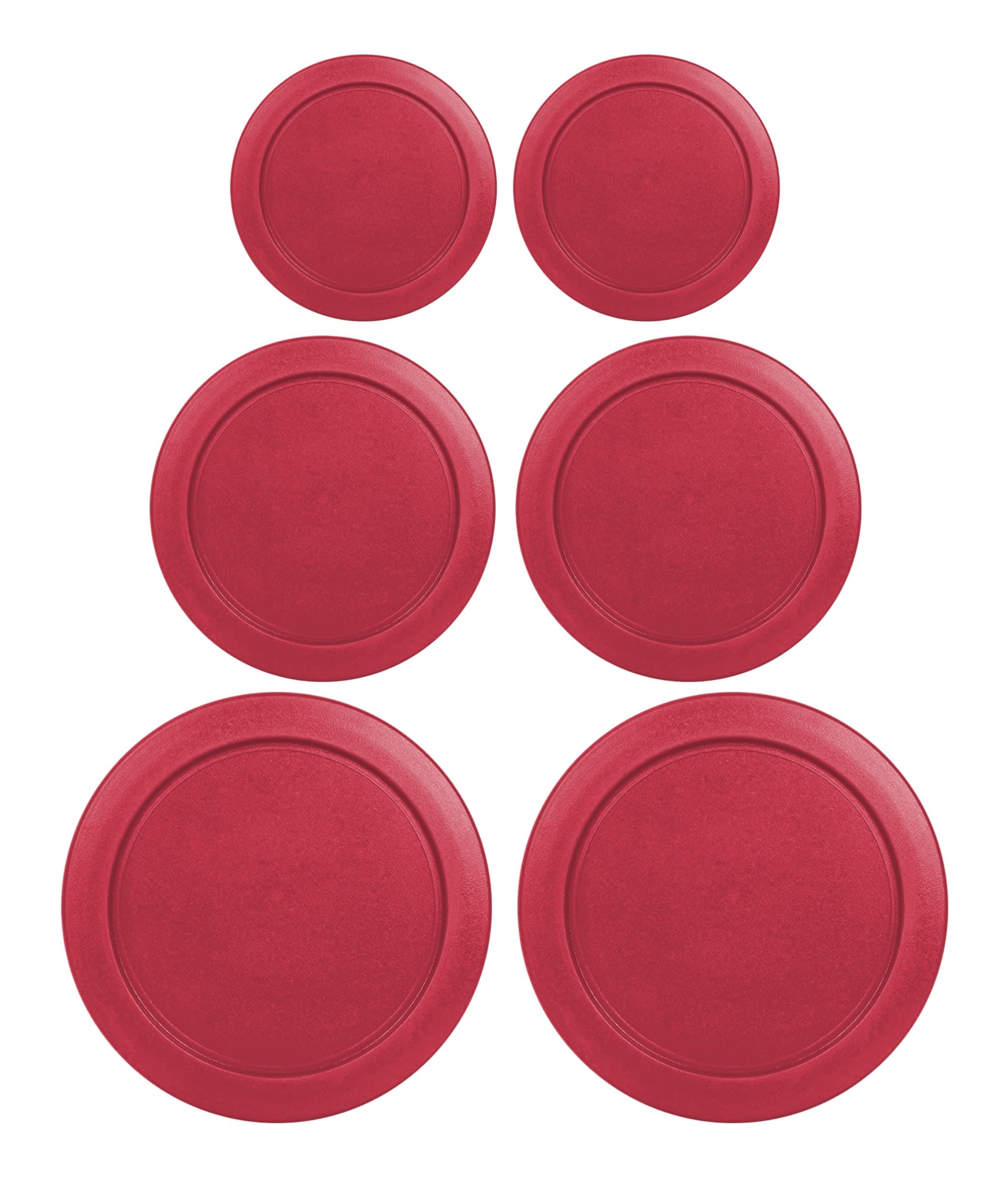 Replacement Lids for Pyrex Containers Round Glass Food Plastic (2) 2-Cup (2) 4-Cup (2) 7-Cup (Red)