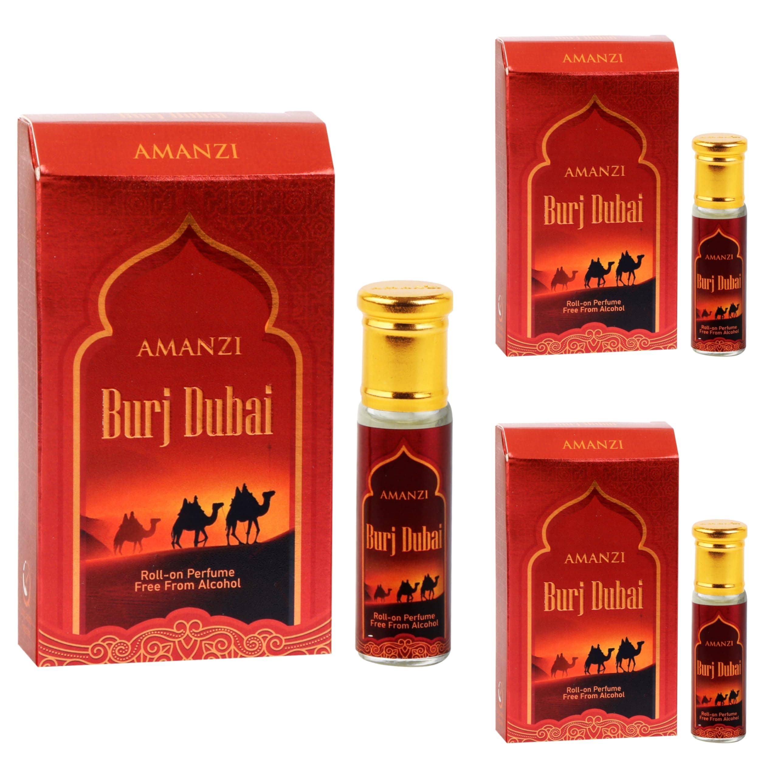 AMANZI Burj Dubai Attar Roll On, Alcohol Free Oriental Fragrance Oil for Unisex, 6 ml
