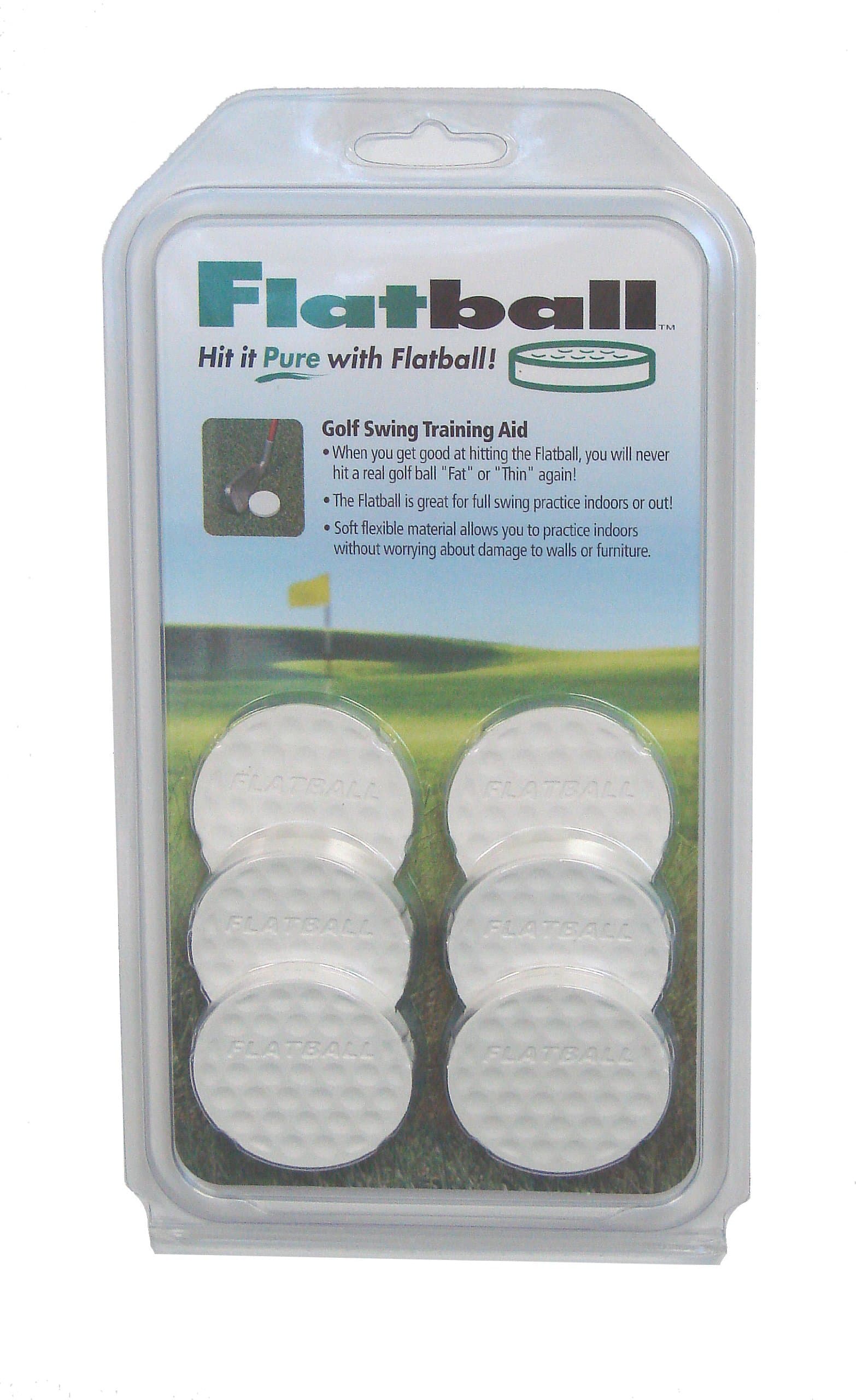 Izzo Golf Flatball Swing Golf Training Aid, White