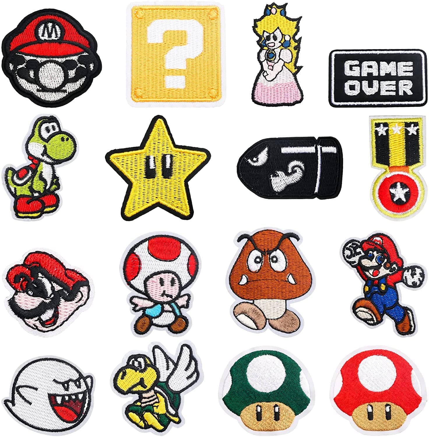 16 Pieces Embroidered Applique Patches,Sew On Iron on Patches Fabric Repair Patch Cute Cartoon Anime Patch for Kids Adult Clothes Jeans Jackets Hats Shoes Backpacks