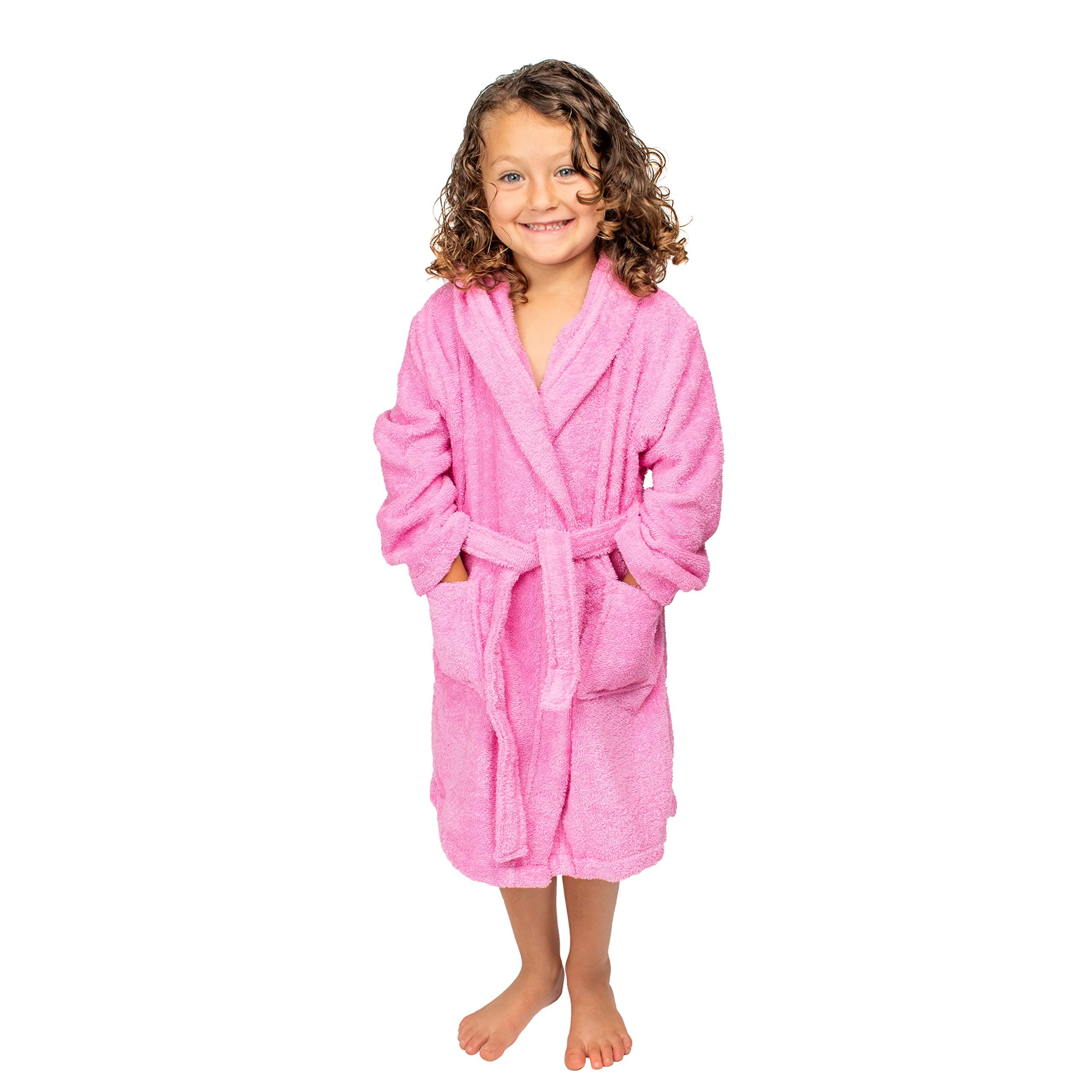Organic Kids Robe GOTS Certified Organic Turkish Cotton Unisex Hooded Bathrobe for Boys - Girls, Made in Turkey