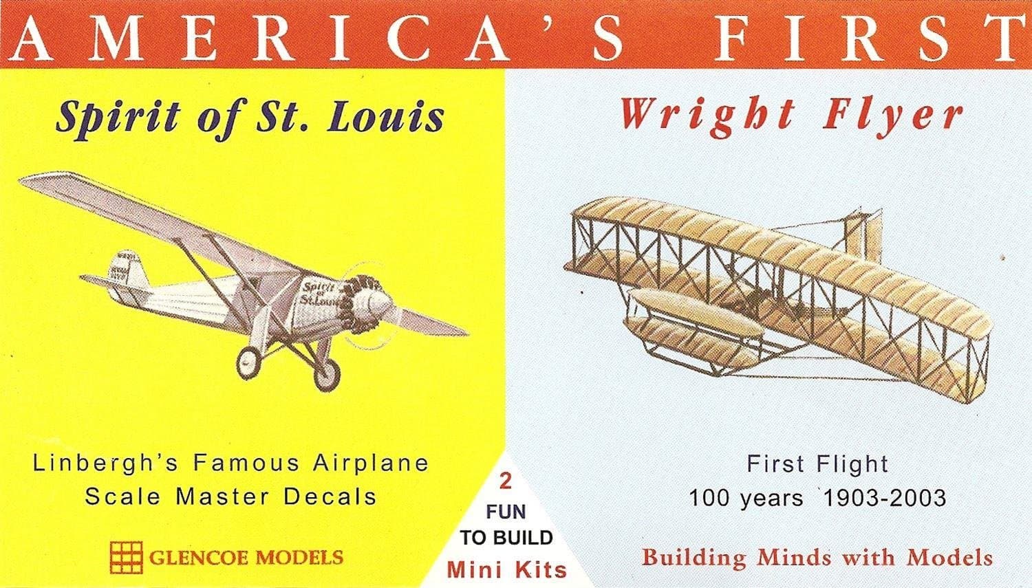 Glencoe Models 1:100 Scale America's First Spirit of St Louis/Wright Flyer by Glencoe Models
