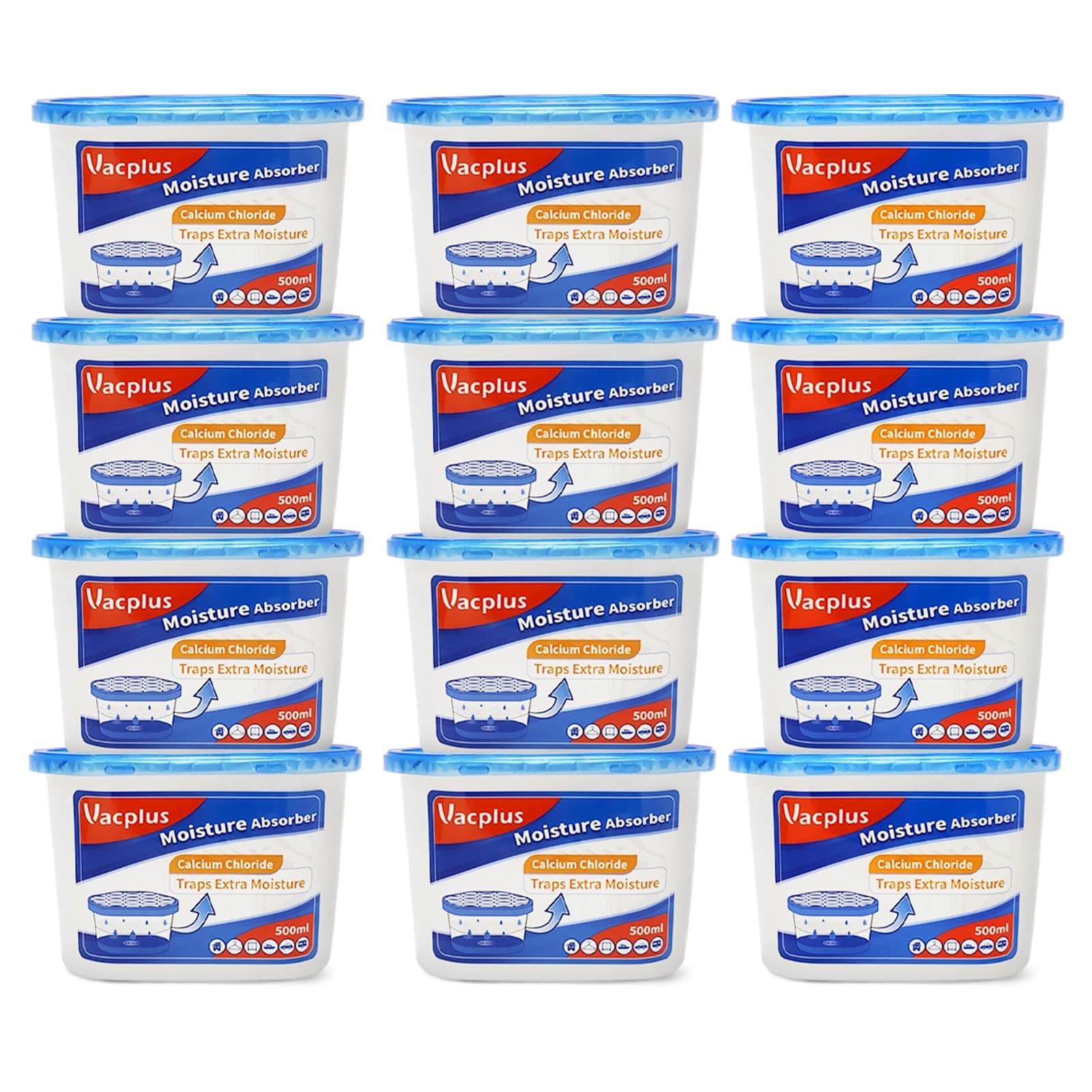 Moisture Absorbers, 10.5 Oz Humidity Absorber Boxes Attracts Extra Moisture from Your Bathroom, Closet, Kitchen & Study, Dehumidifier, Odor Eliminator for Closet (Fragrance Free), 12 Packs