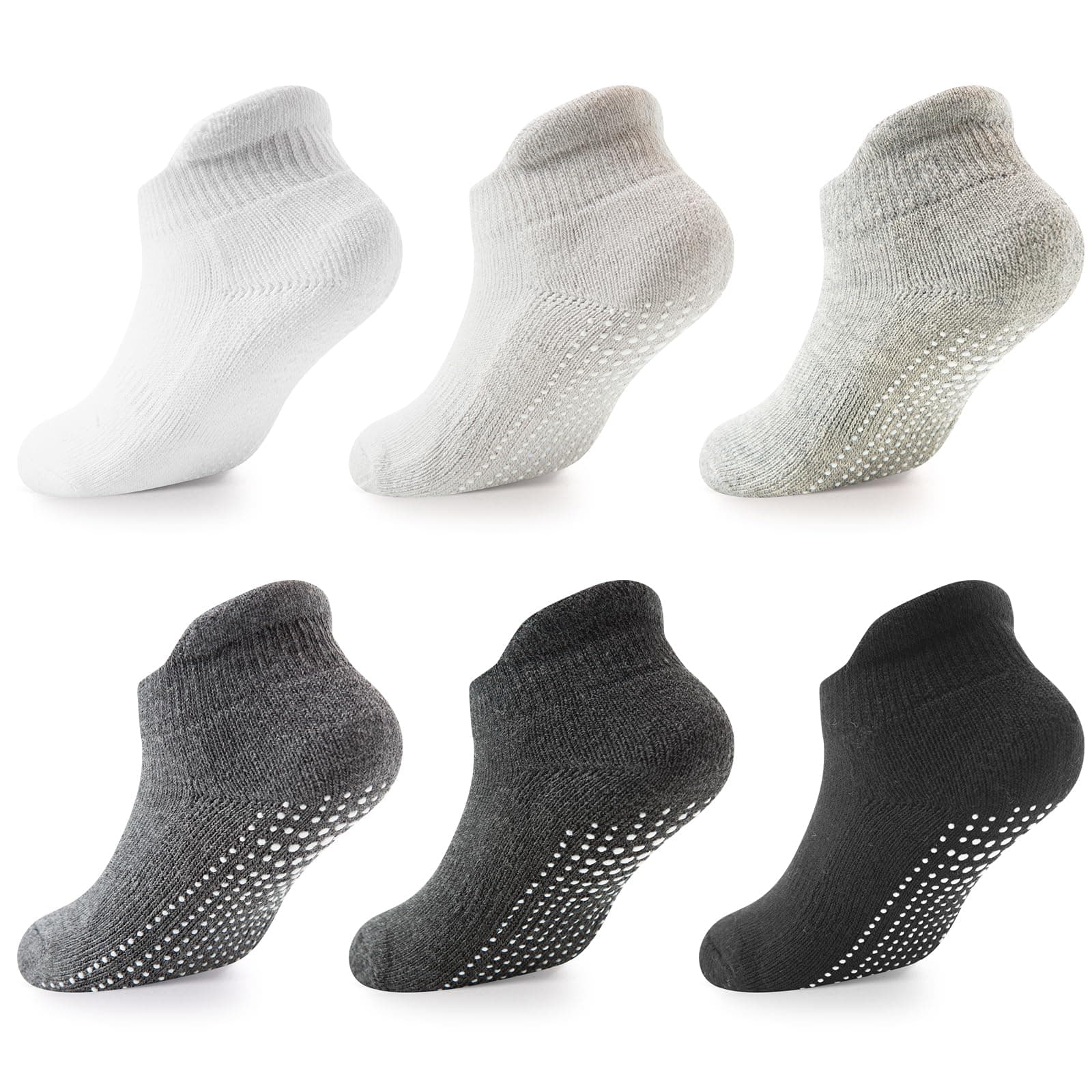 Non Slip Grip Ankle Boys and Girls Socks with Non Skid for Babies Toddlers and Kids Back to School 0-10 Years