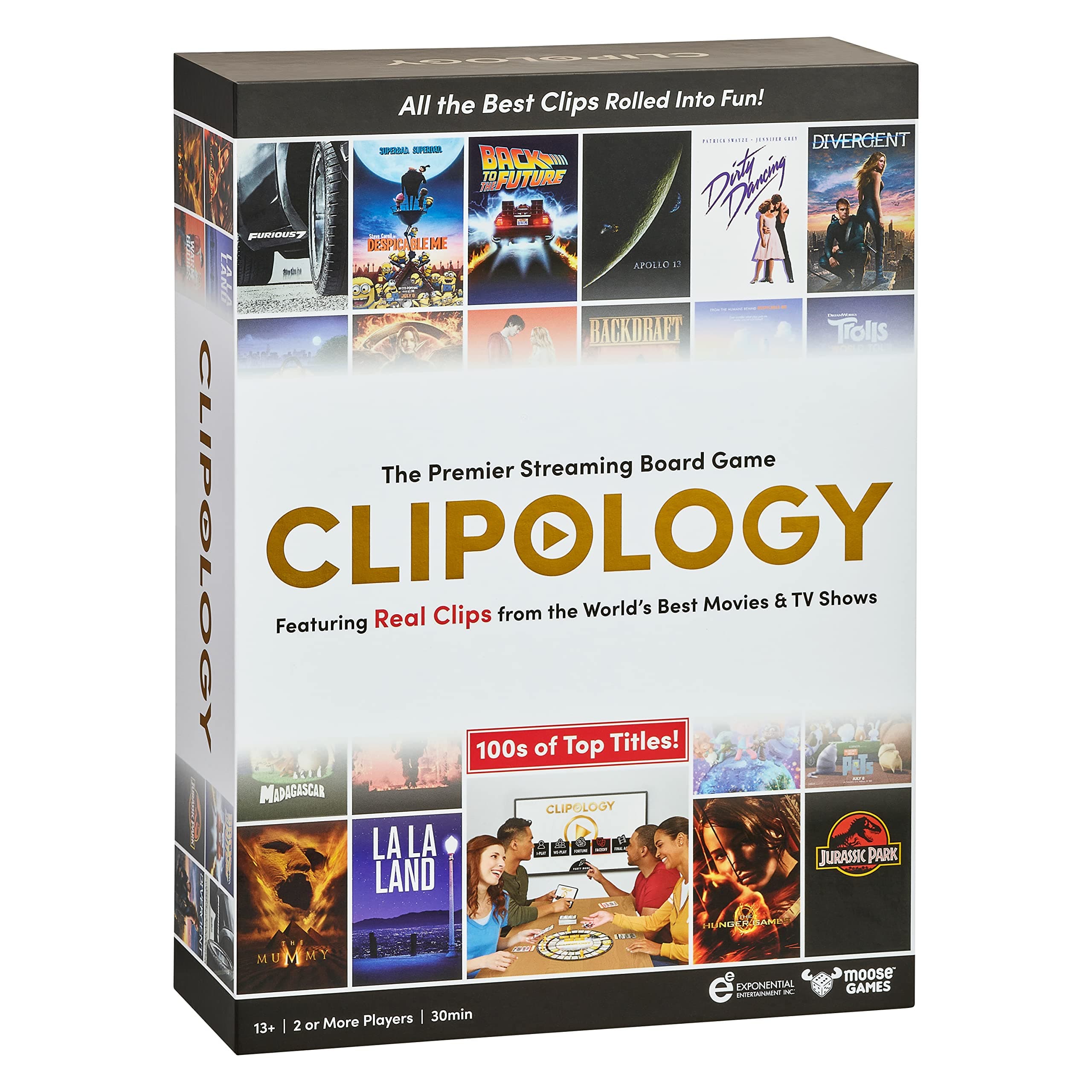 Clipology Game - The Premier Streaming Board Game Featuring Real Clips From The World's Best Movies & TV Shows | Movie Trivia Game