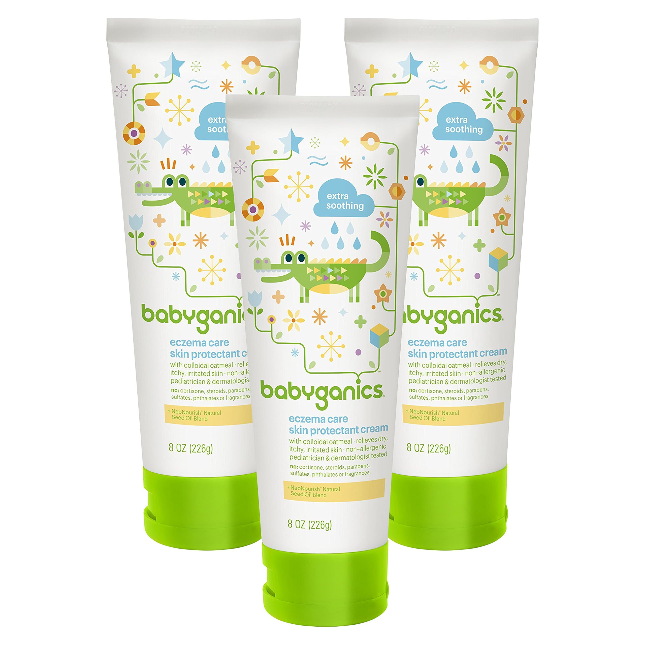 Babyganics Eczema Care Skin Protectant Cream Bundle - 3 Items: Three 8 oz Creams
