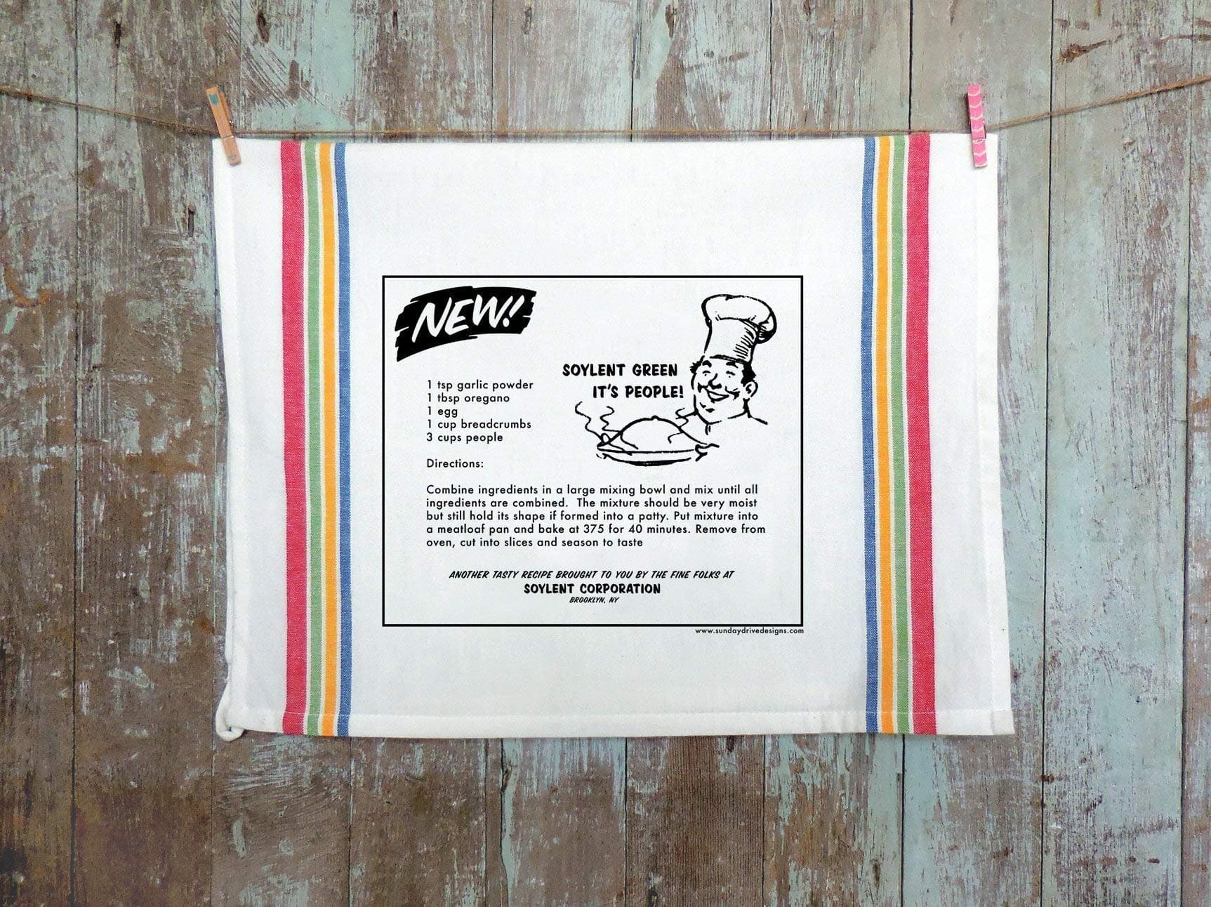 Towel Soylent Green Recipe Cotton Kitchen Tea Towel