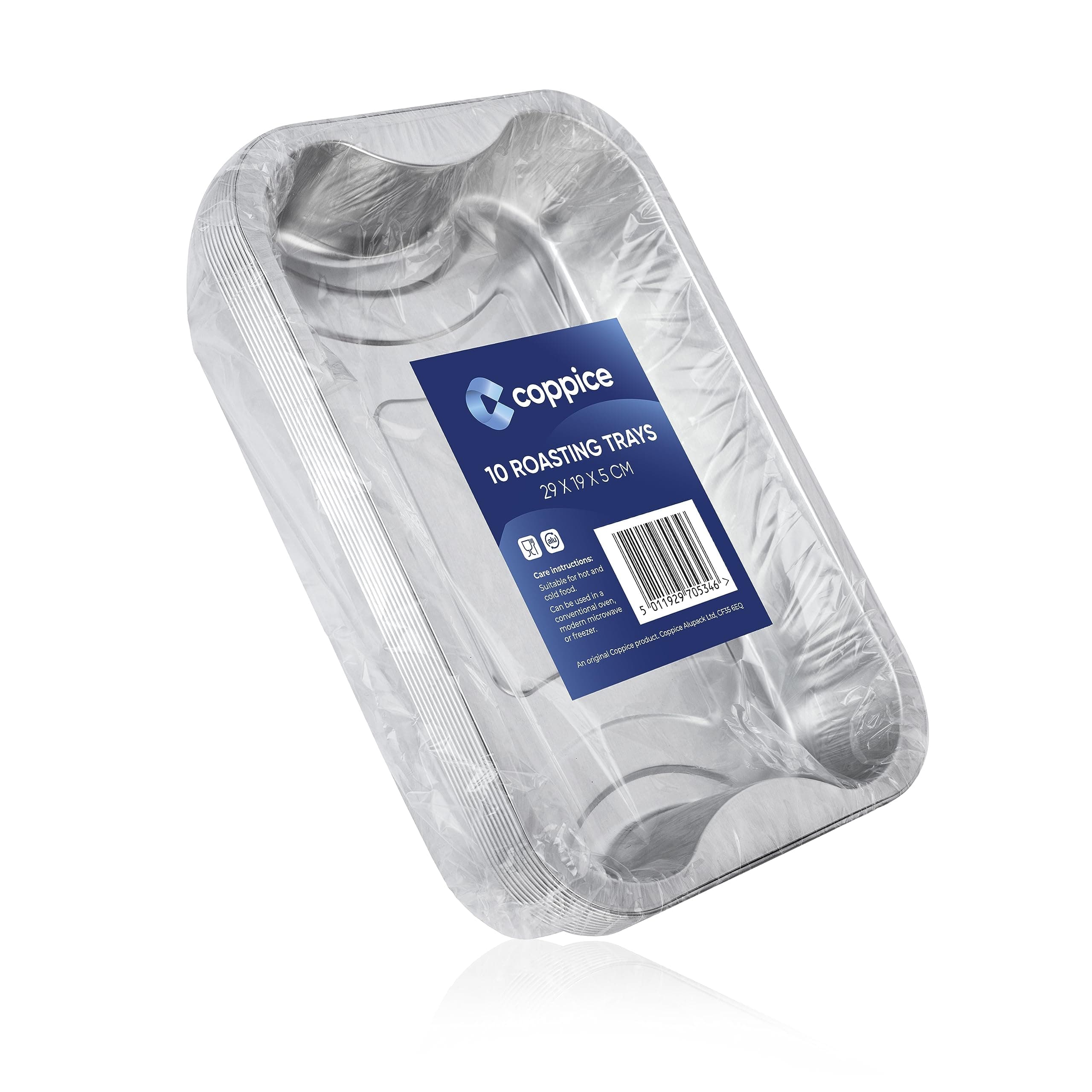 – Coppice Strong Aluminium Foil Trays for Baking, BBQ, Roasting, Grilling, & Food Storage | 29cm x 19cm x 5cm | Freezer, Microwave & Oven Safe (10 Trays)