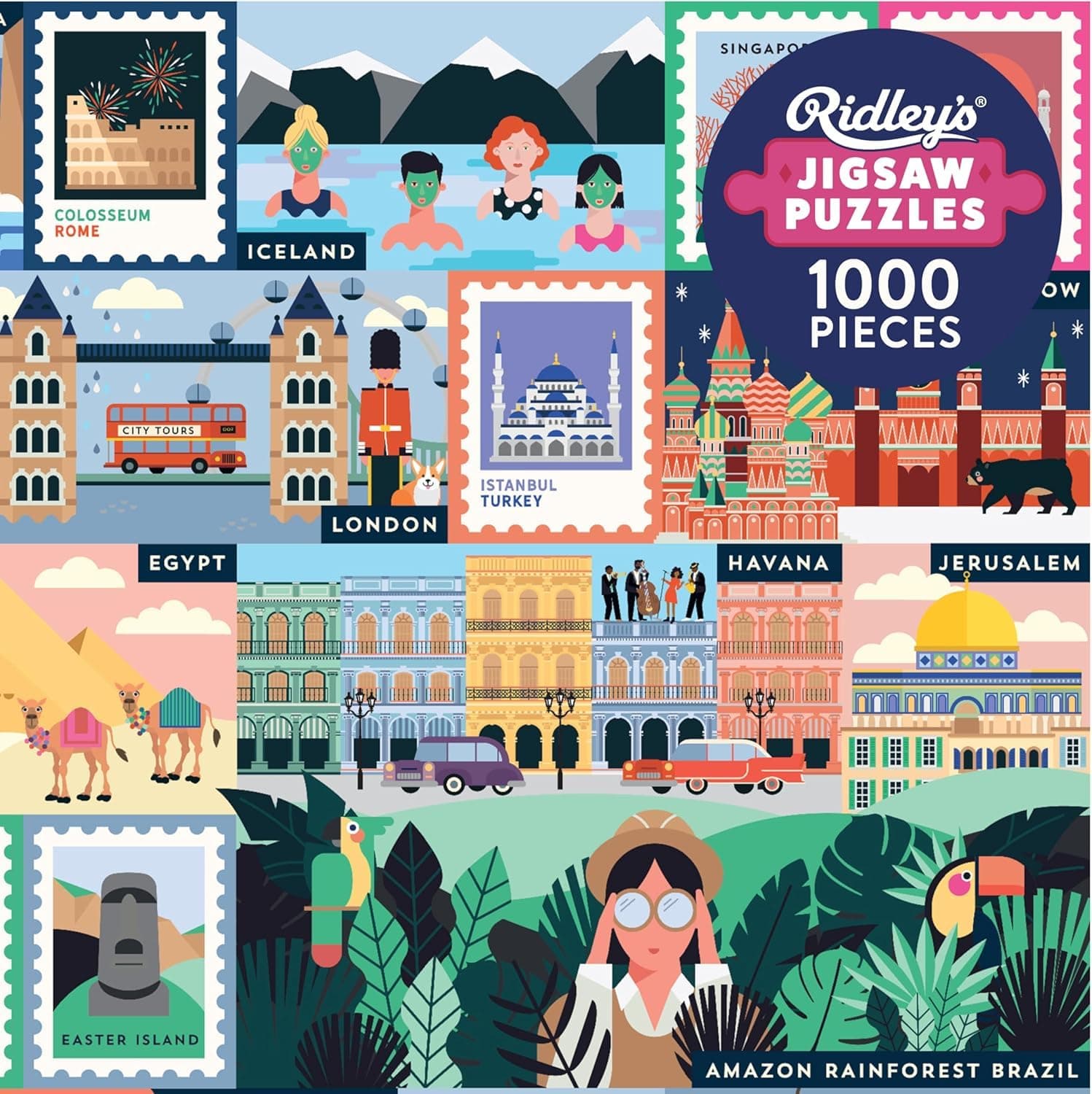 Ridley’s | 50 Awe-Inspiring Travel Destinations Bucket List (1,000 Pieces) | Jigsaw Puzzle | Ages 14+ | 1+ Players
