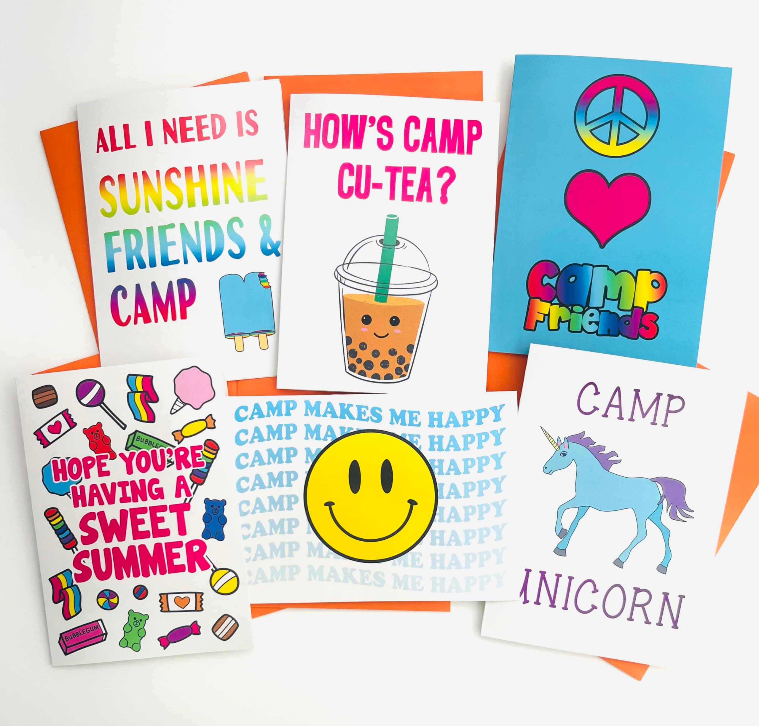 Sunny MarshmallowSWEET CAMPER-CAMP GREETING CARDS PACK OF 6
