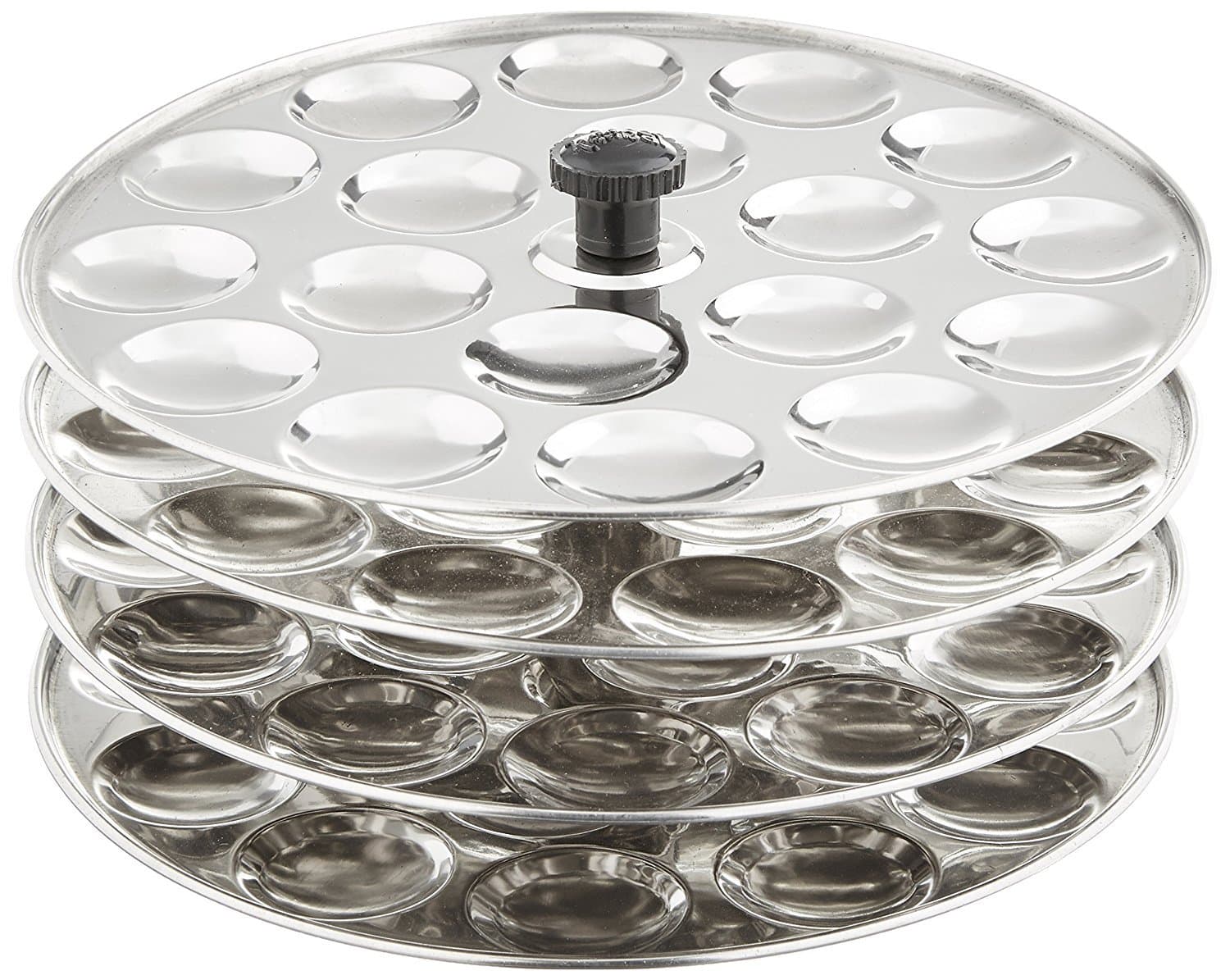 Tabakh 4-Rack Stainless Steel Idli Stand, Makes 72 Mini Idlys of 1" Diameter