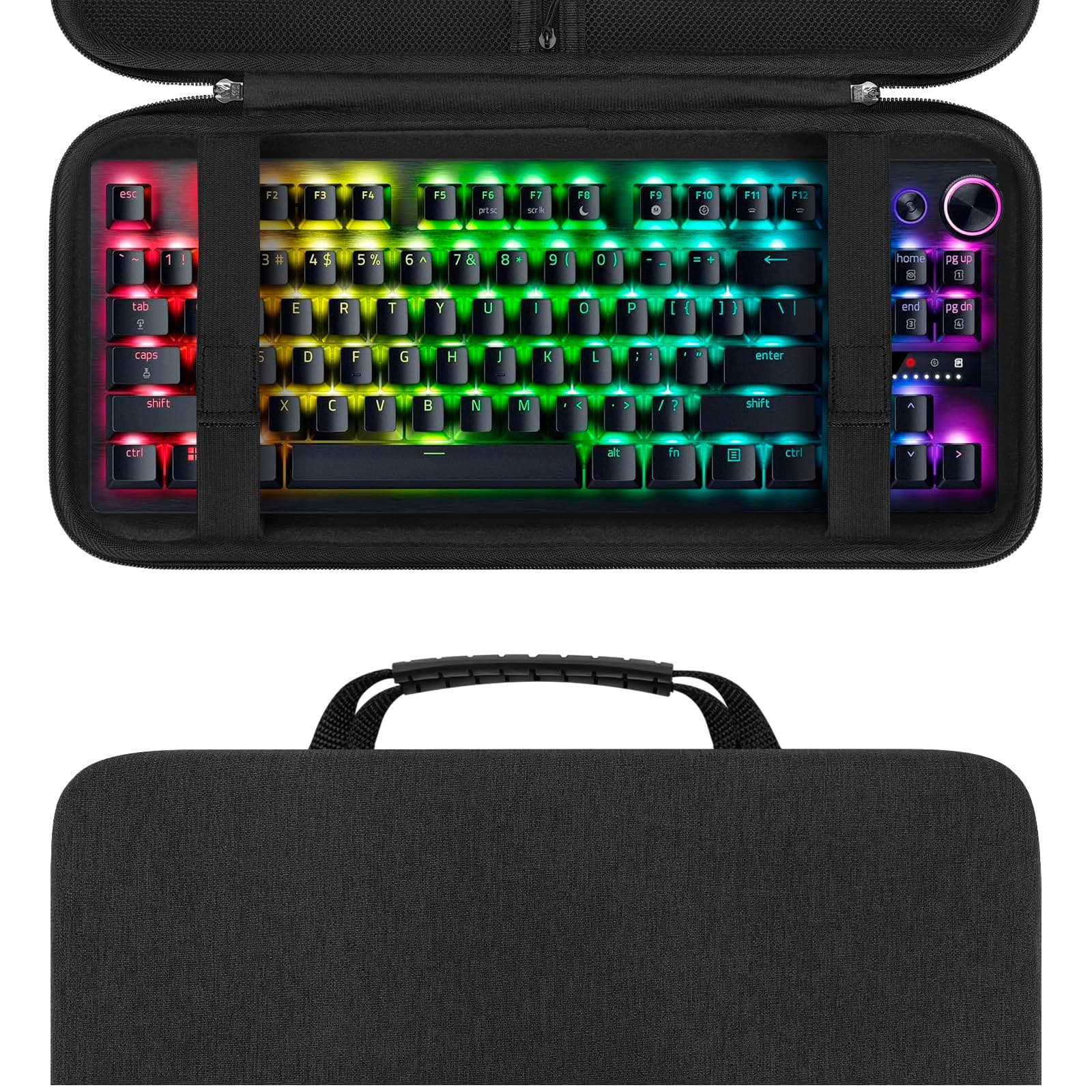 Hard Travel Case for TKL Tenkeyless Keyboard, Computer 87 Key Wireless/Wired Keyboard Carrying Case Protective Storage Box Bag, Compatible with Razer Huntsman V2 TKL Tenkeyless Keyboard