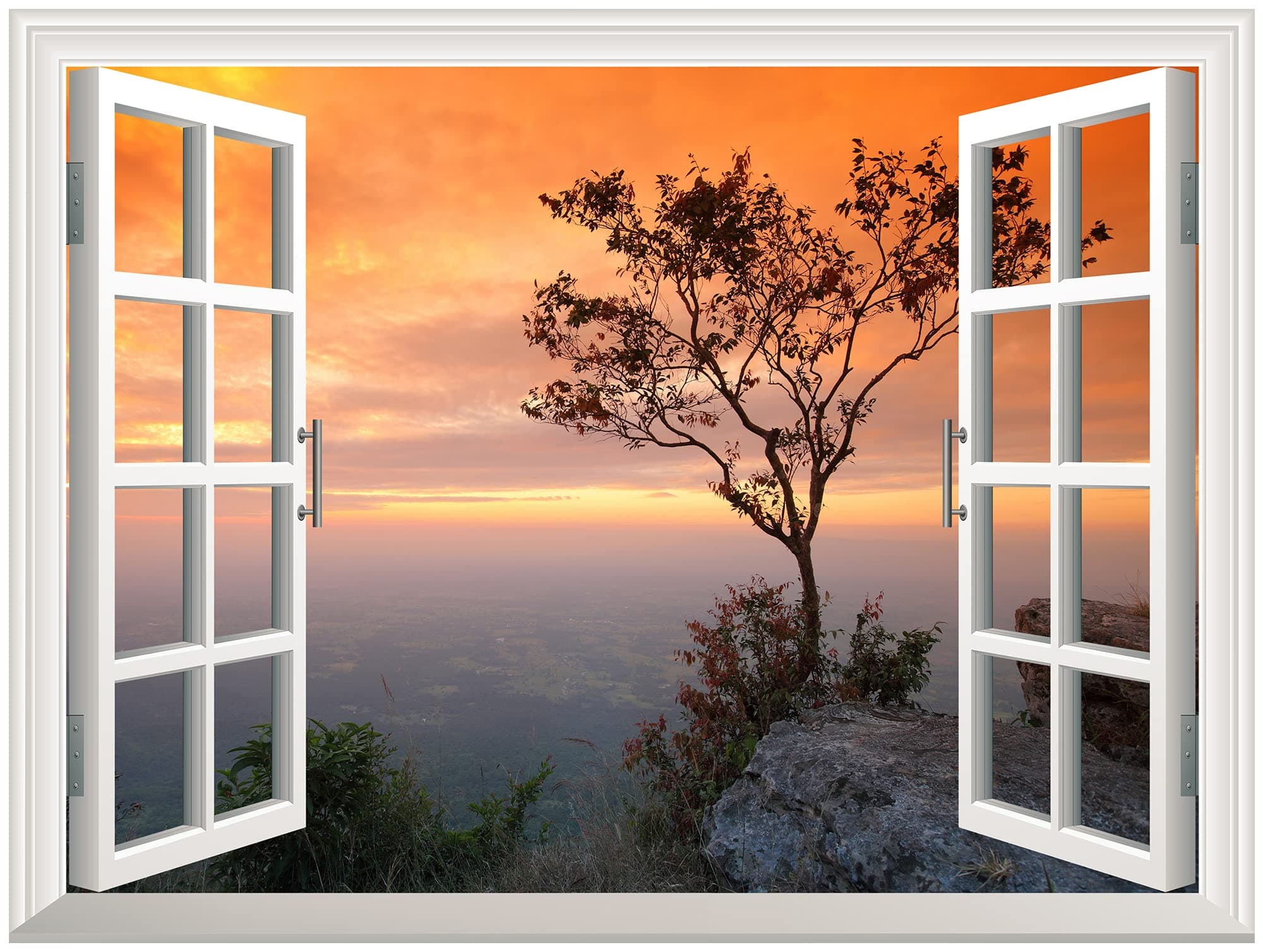 wall26 Removable Wall Sticker/Wall Mural (36"x48", Sunset at Mountain)