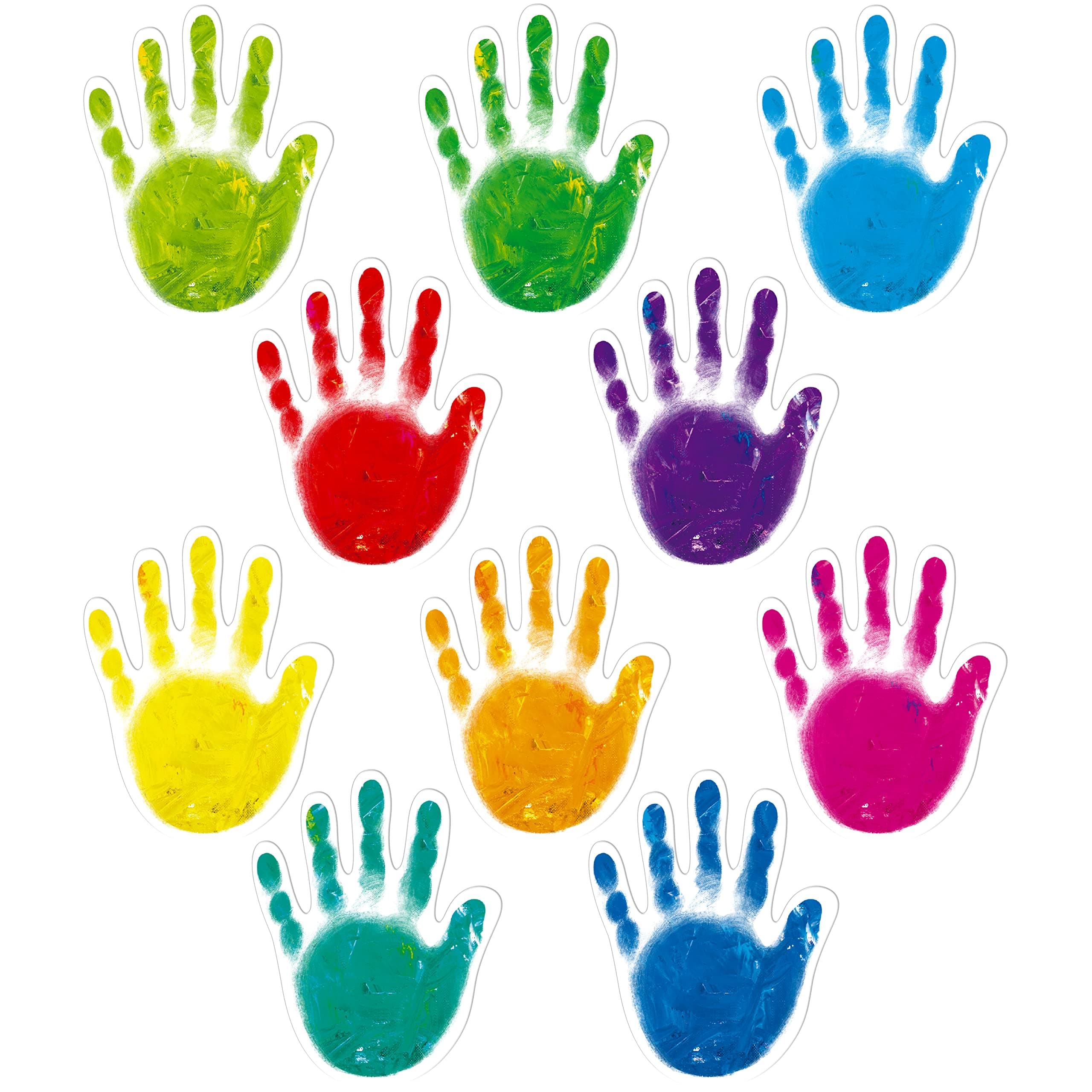 60 PCS Colorful Handprint, Hand Accents Cut-outs Bulletin Board Classroom Decoration in 10 Colors DIY Crafts Project Party Supplies for Kids Teacher Student Back to School, 5” x 4”