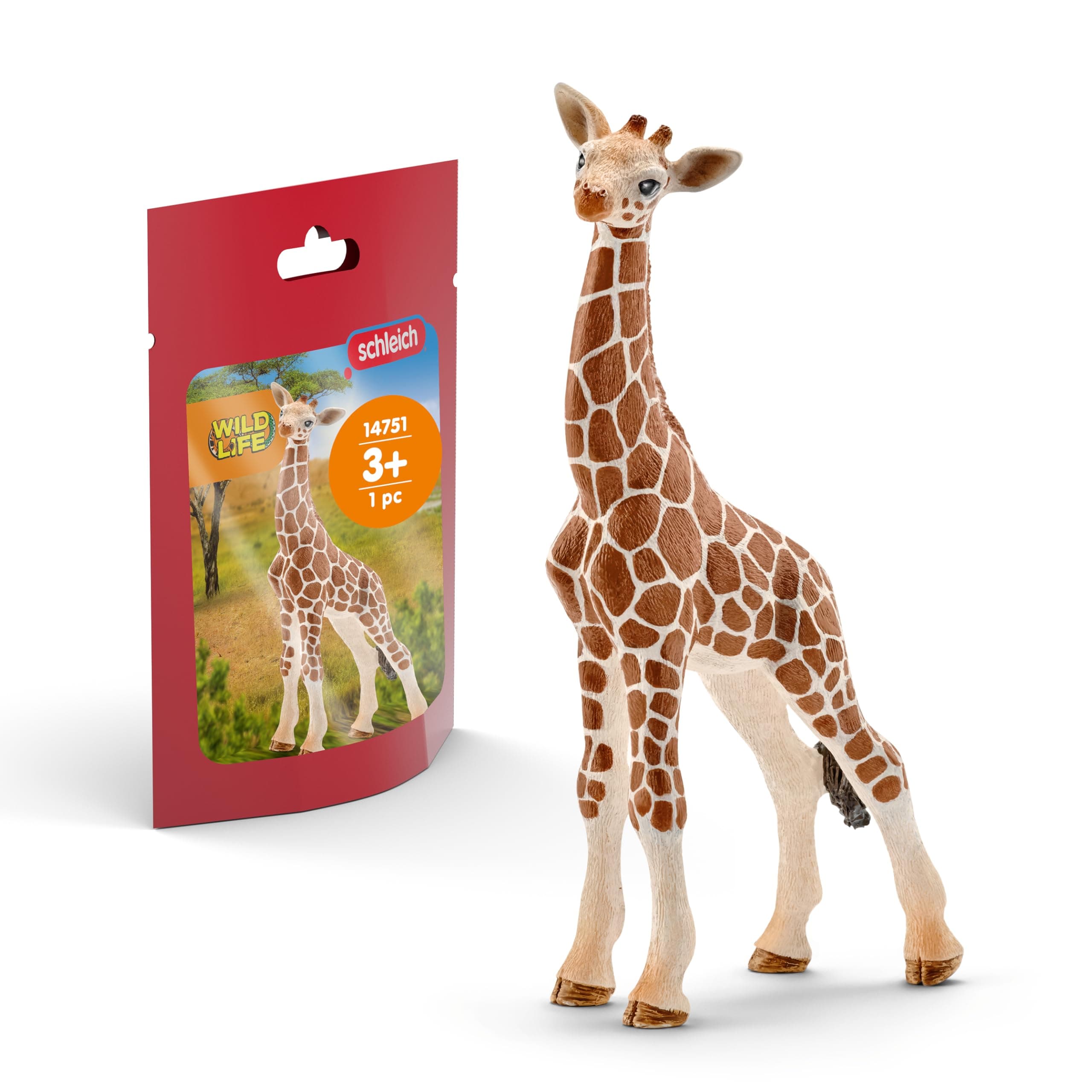 Wild Life 14751 Giraffe Calf Animal Figurine - Authentic Detailed Wild Giraffe Calf Toy Education, Imagination, and Play - Highly Durable Animal Toys Gift for Boys, Girls, Kids Ages 3+