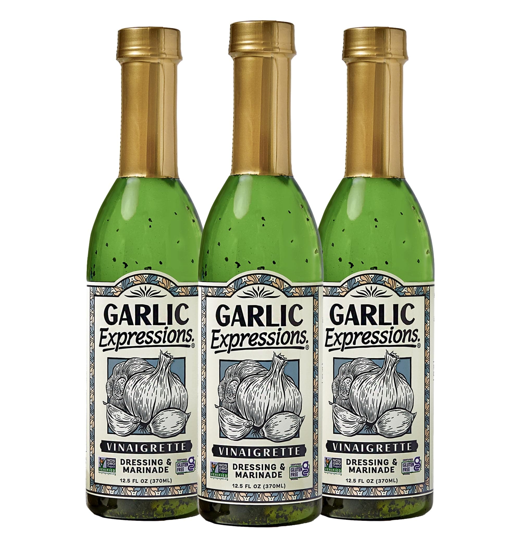 Garlic Expressions Vinaigrette Salad Dressing, Marinade (Pack of 3)