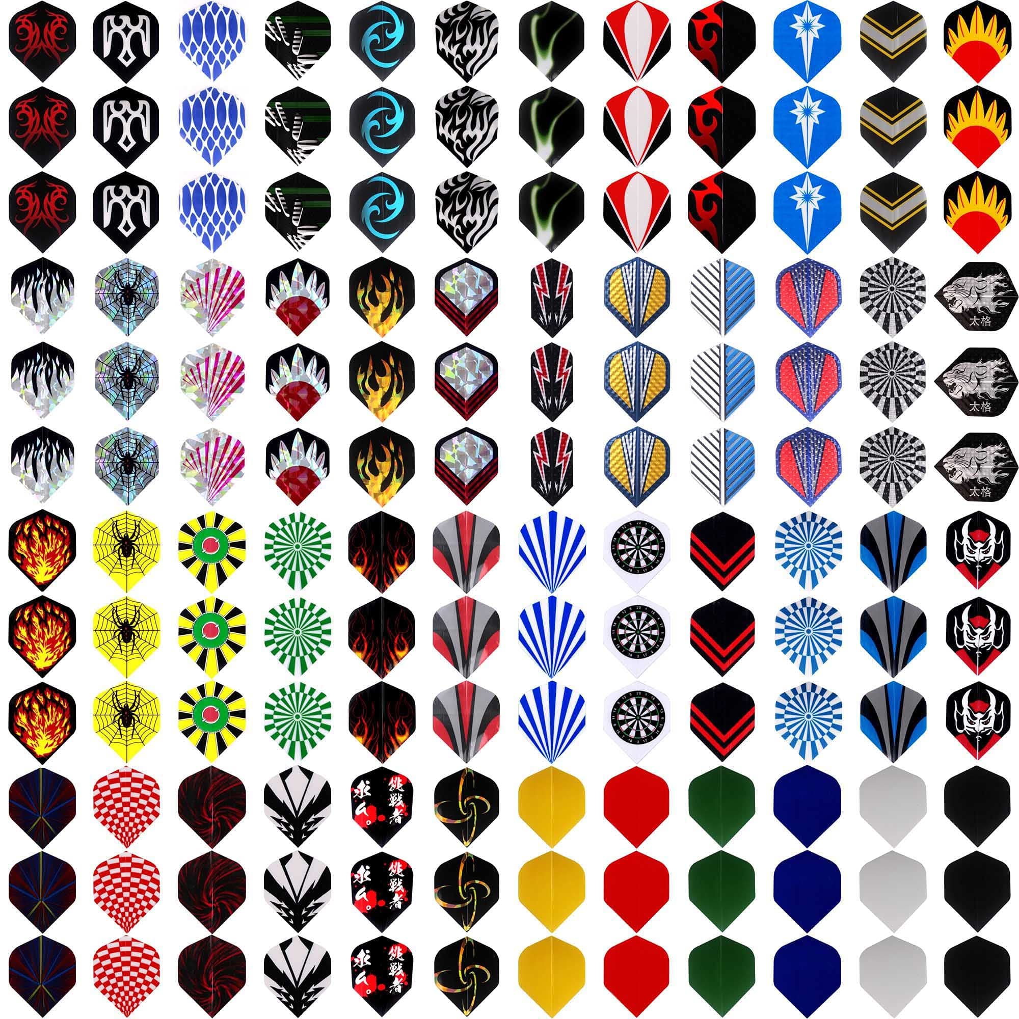 Dart Flights,144 pcs Standard Shape Professional Flight Feather Replacement Tails Wing for Steel Tip and Soft Tip Darts