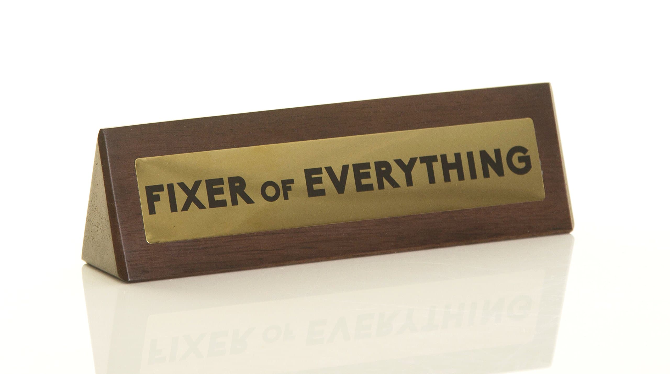 Boxer Gifts Fixer of Everything Joke Wooden Desk Plaque Sign - Funny Office D...
