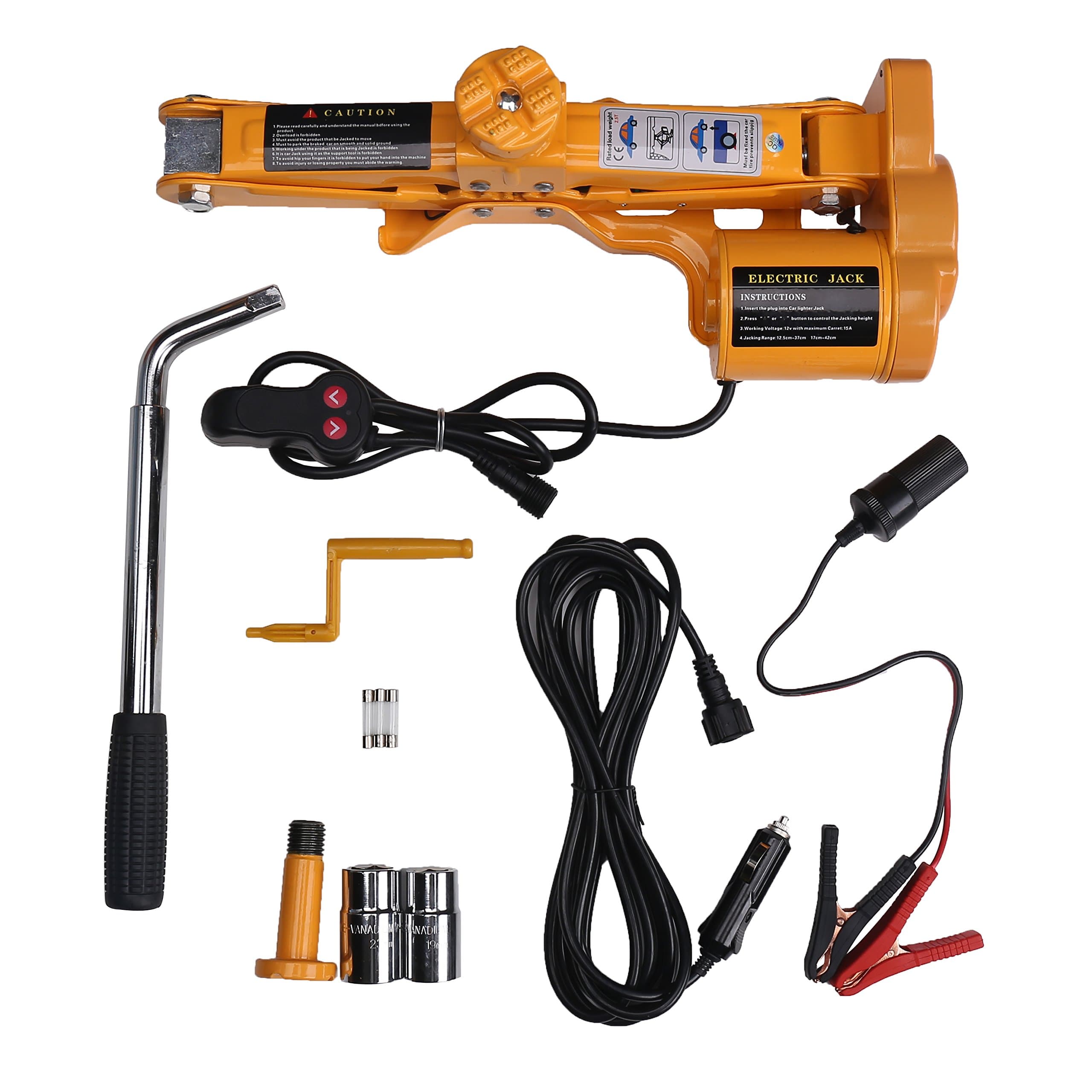 Electric Car Jack 2.5-ton Wheel Nut Wrench Electric Scissor Jack SUV Lift Wireless Remote Control