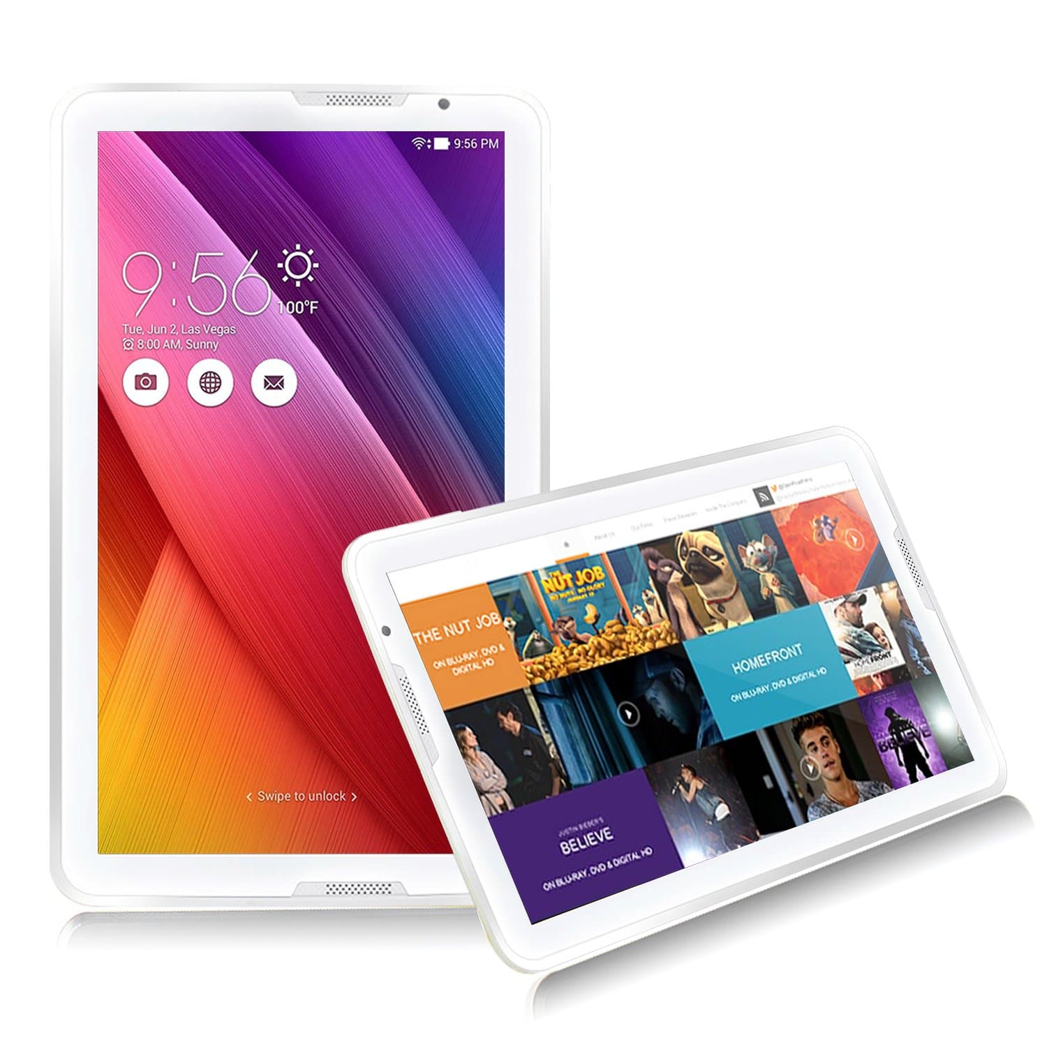 UnisCom MZ68 IPS 1366x768 Resolution 2G 16G 10.6 Inch Tablet Android System with Quad Core CPU, White