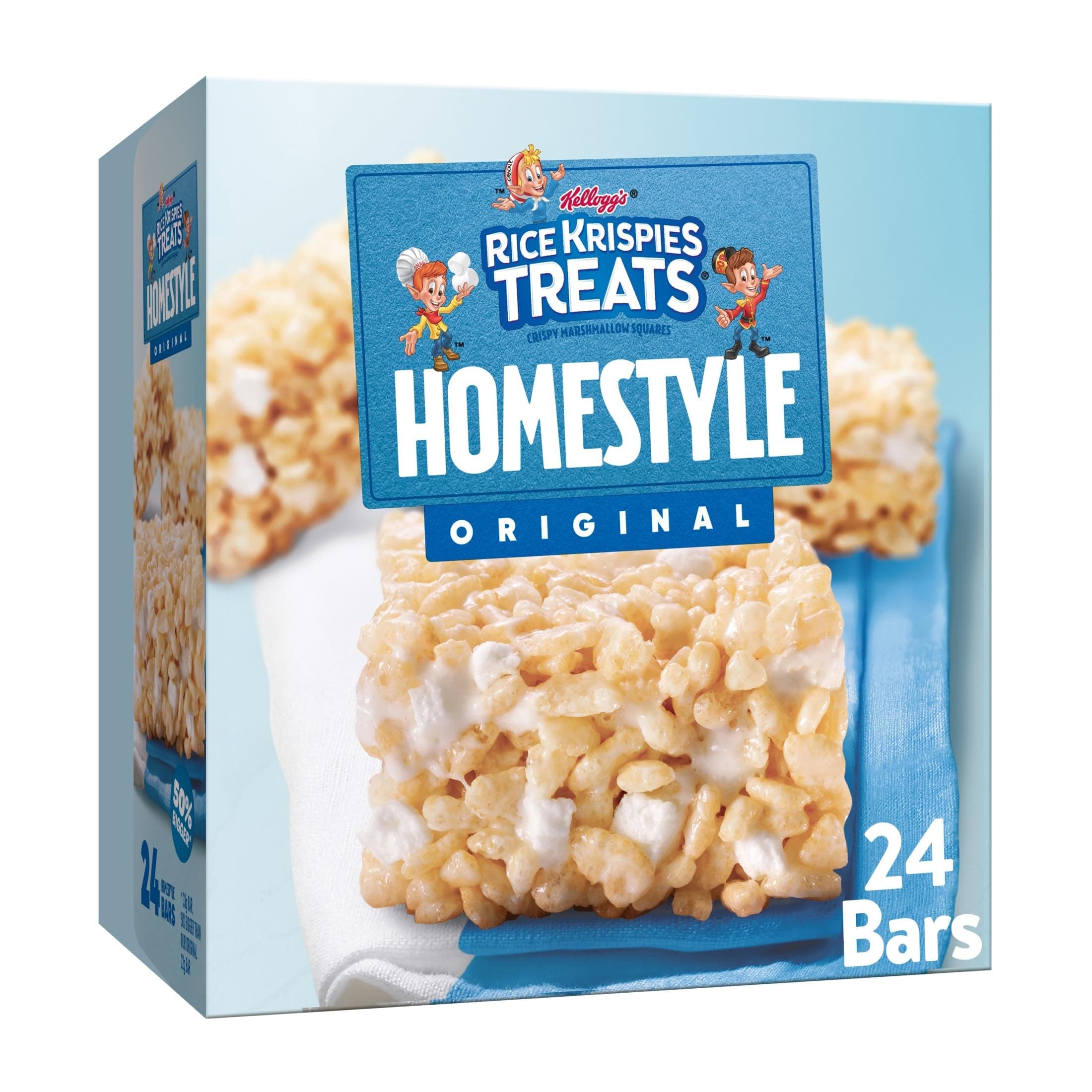 Homestyle Marshmallow Snack Bars, Kids Snacks, Lunch Snacks, Original, 27.9oz Box (24 Bars)