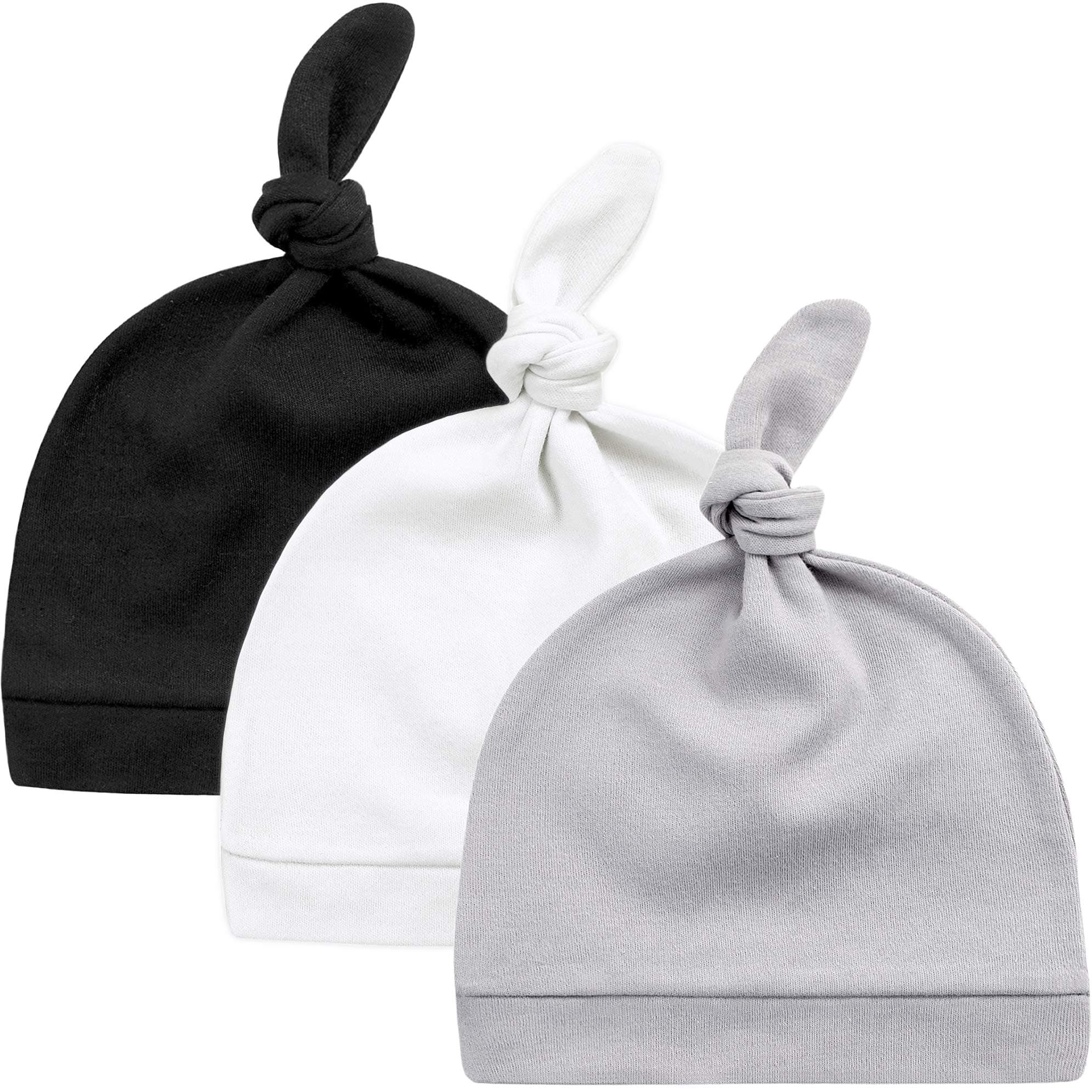 Baby Hats Newborn 100% Organic Cotton - Soft Knotted Cap, for 0-6 Months Old Infants Boys and Girls