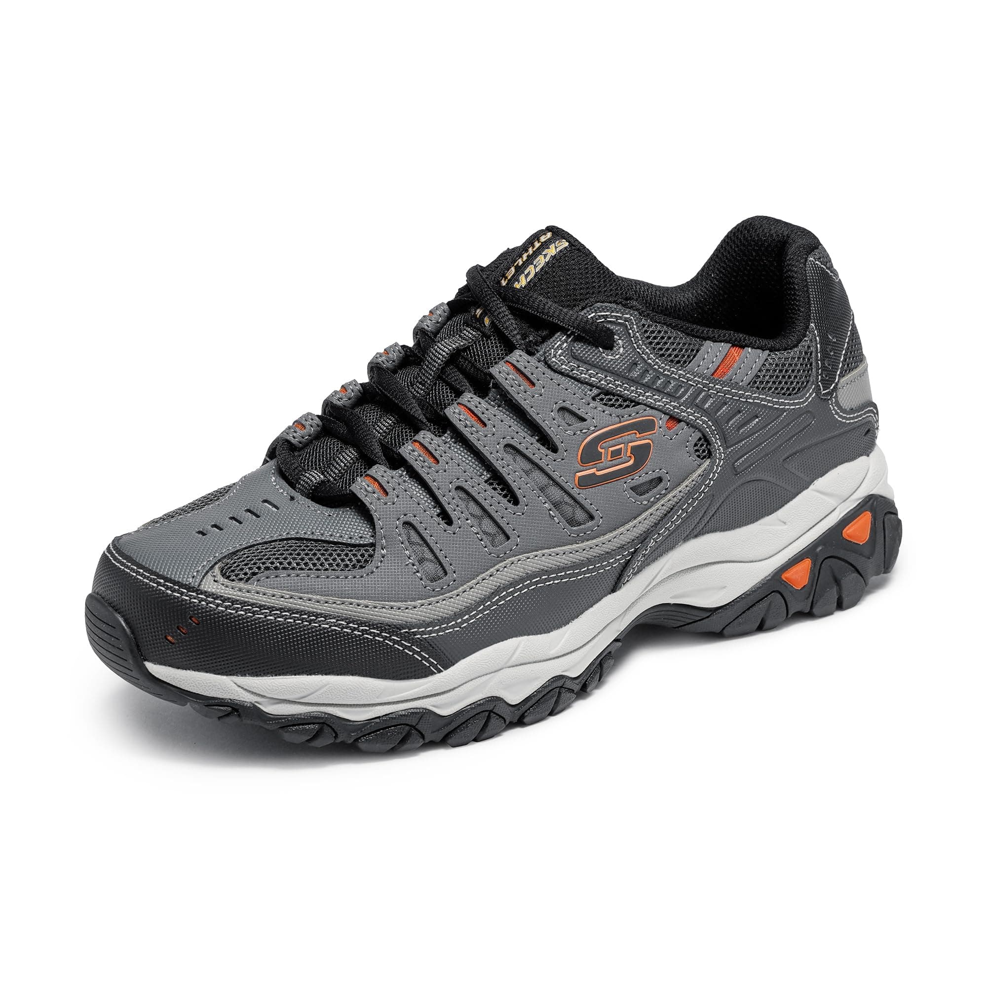 Skechers Men's Afterburn M. Fit Fashion Sneakers - Leather Upper, Memory Foam Insole, Rubber Outsole