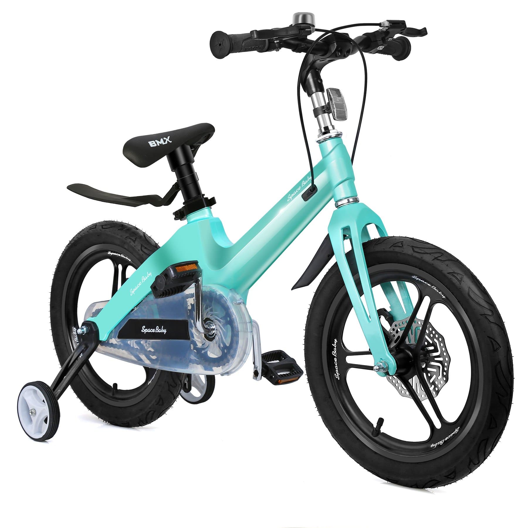 Allek Magnalium Alloy Kids Bike for Boys or Girls with Training Wheels 16" BMX Bicycle Gifts for Ages 4-8 Child with Double Hand Brake Blue