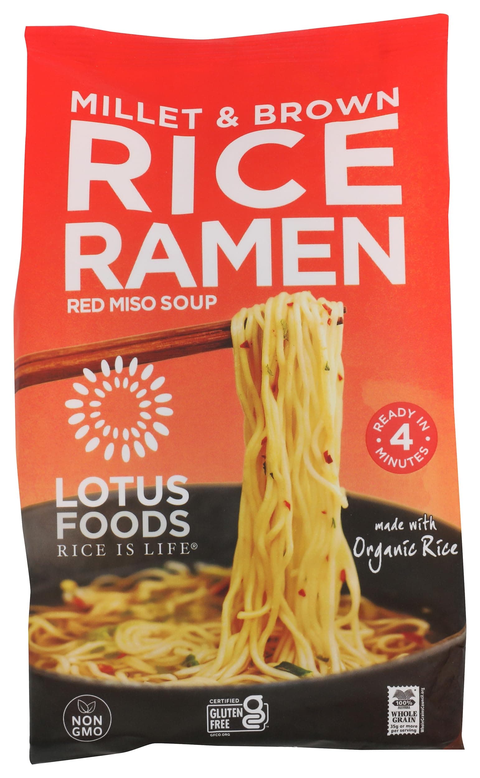 Ramen - Organic - Millet And Brown Rice - With Miso Soup - 2.8 Oz - Case Of 10