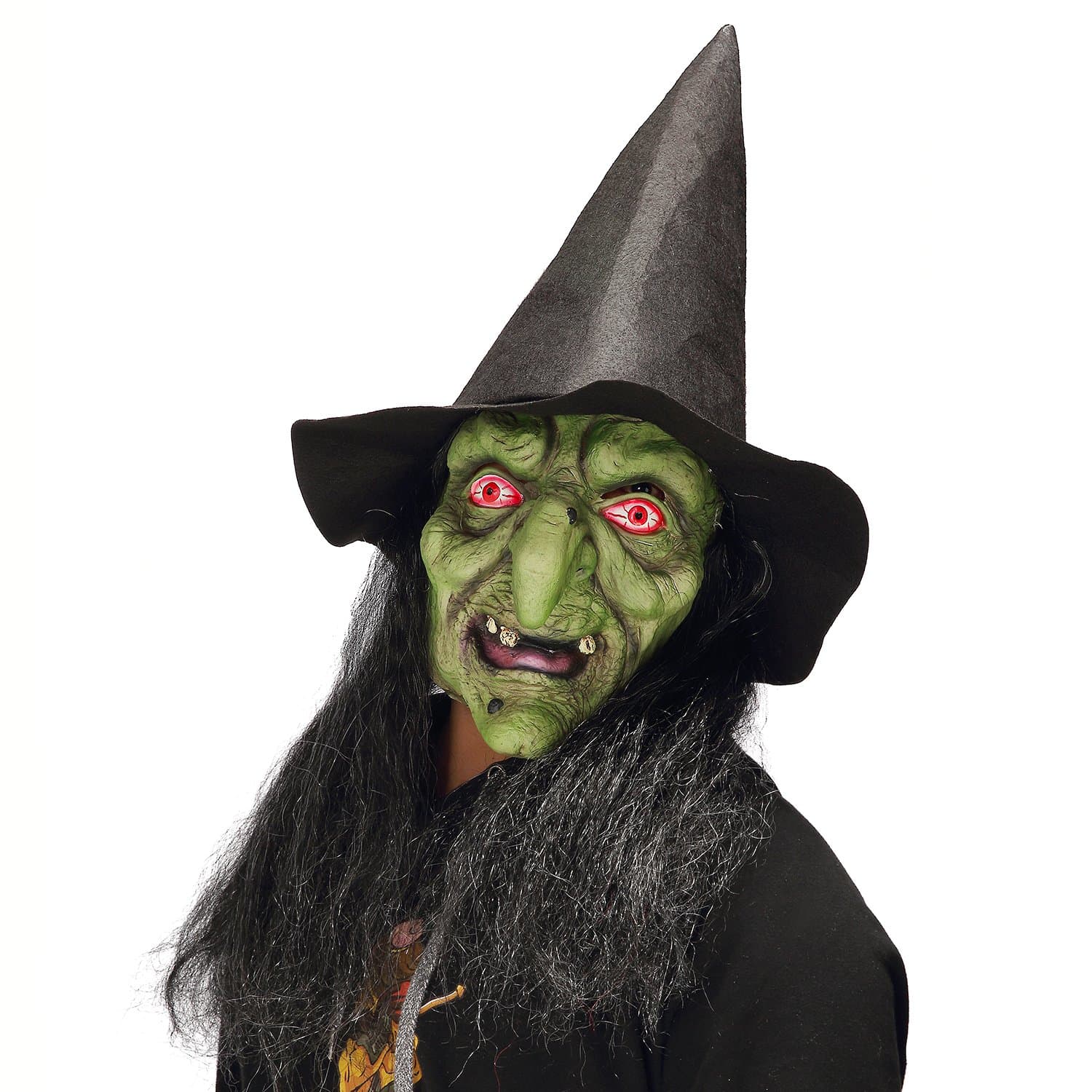 Halloween Horror Enchantress Costume Party Props Witch Green Face Sorceress Mask