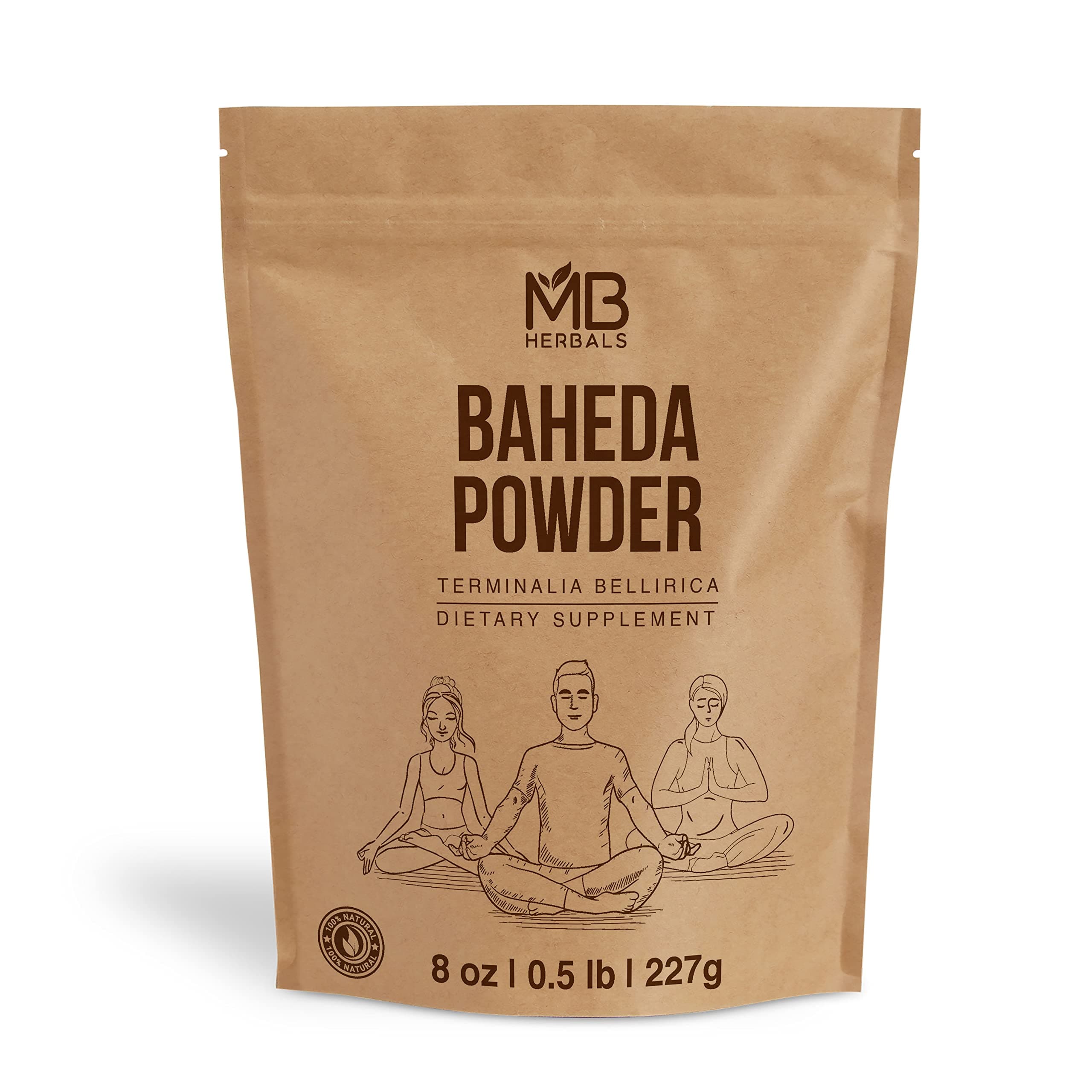 MB Herbals Baheda Powder 227 Gram / 8 oz | Bhibhitaki | Terminalia bellirica | Beleric Myrobalan | Detox Rejuvenative | Promotes Healthy Hair