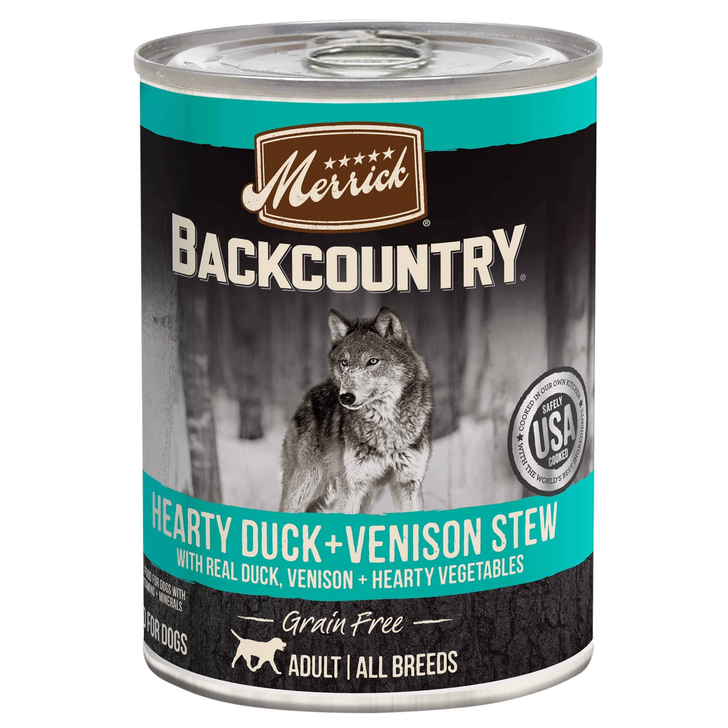 Merrick Backcountry Grain Free Wet Dog Food Hearty Duck & Venison Stew - 12.7 oz Can