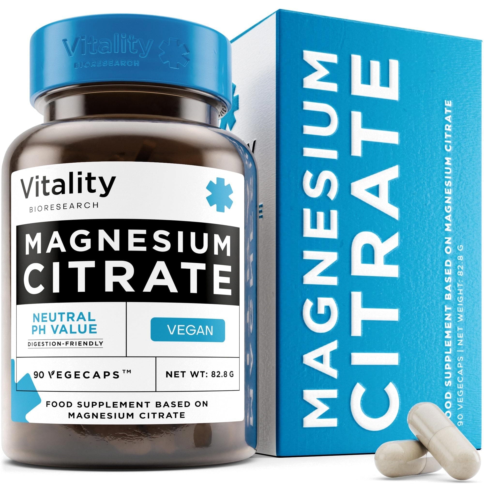 Magnesium Citrate Capsules, 360 mg Magnesium Citrate, Magnesium Supplements for Women & Men, Magnesium Supplements for Sleep, Muscle Cramp Relief, Boosts Metabolism, Vegan, 90 Magnesium Capsules